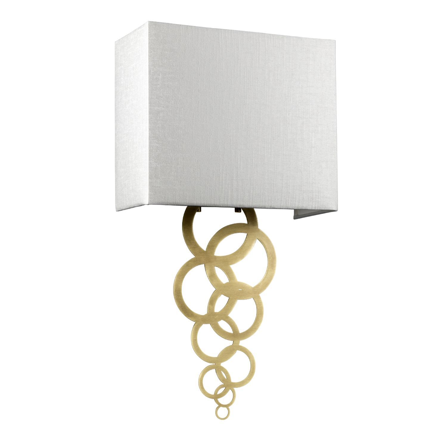 Wandlampe Creme Messing antik Up Down E27 Stoff Metall