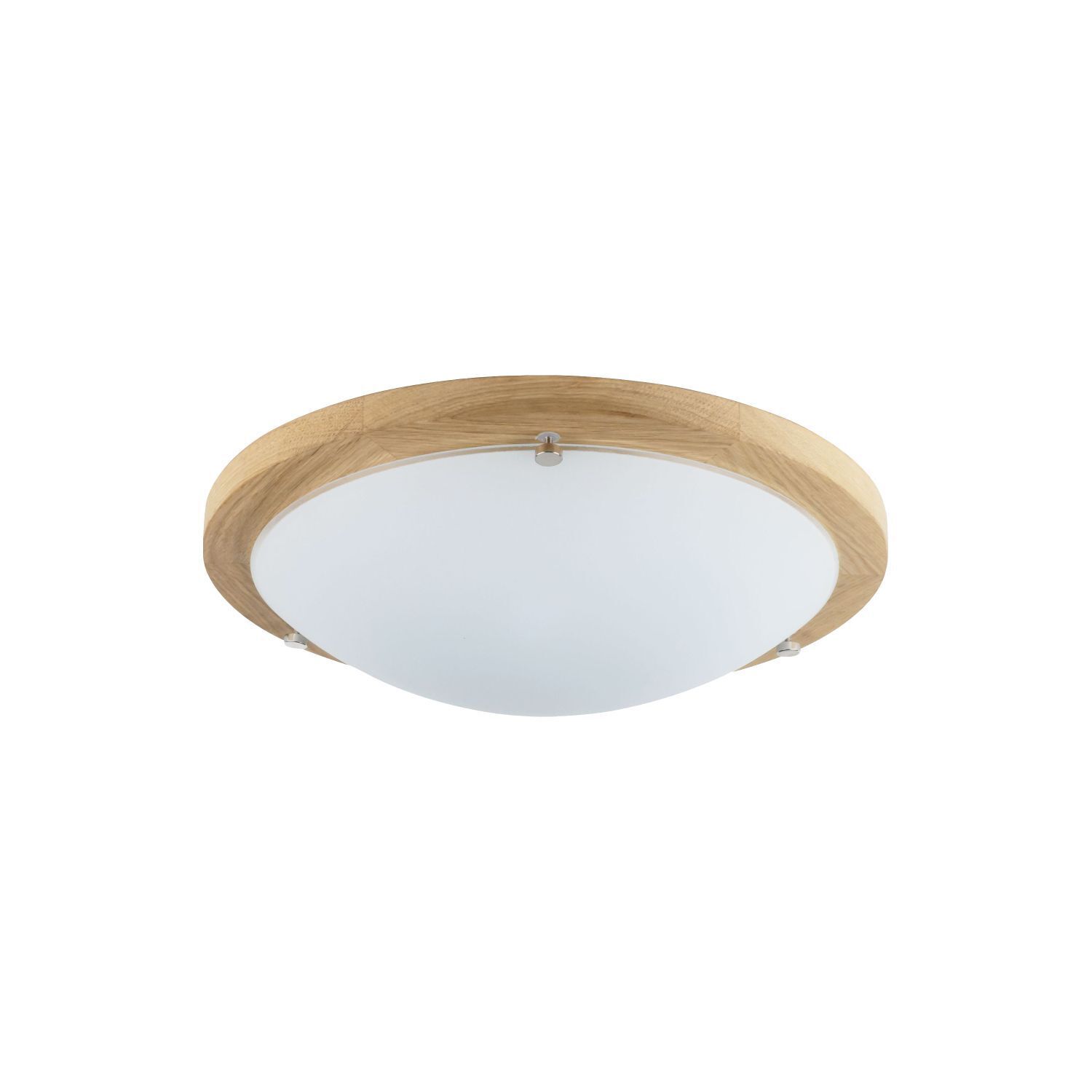 Runde LED Deckenleuchte Glas Holz blendarm 2700K