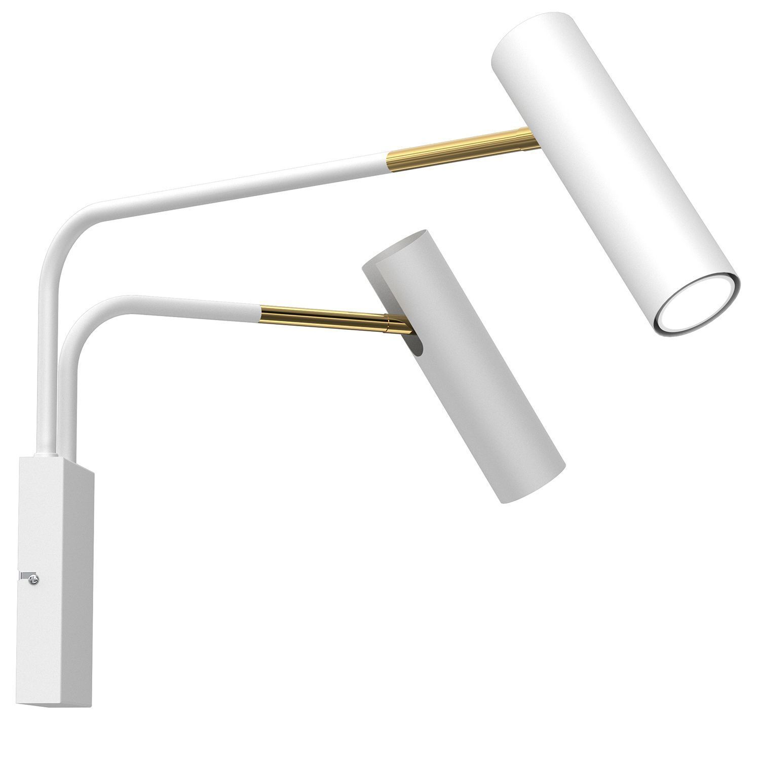 Wandspot Weiß Weiß Grau Gold GU10 B:60 cm flexibel