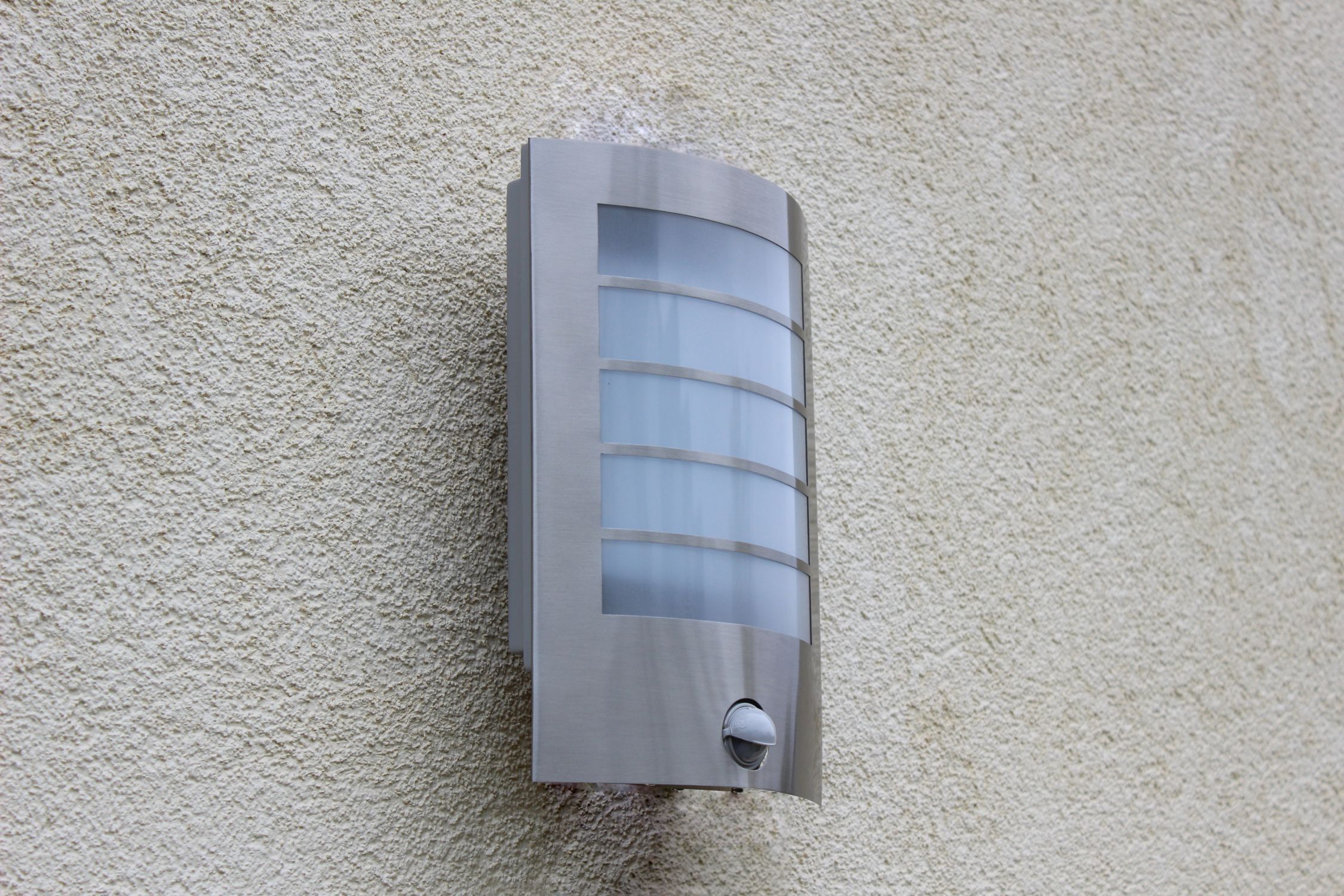 LED Wandlampe Sensor Edelstahl IP44 H:25,4 cm flach