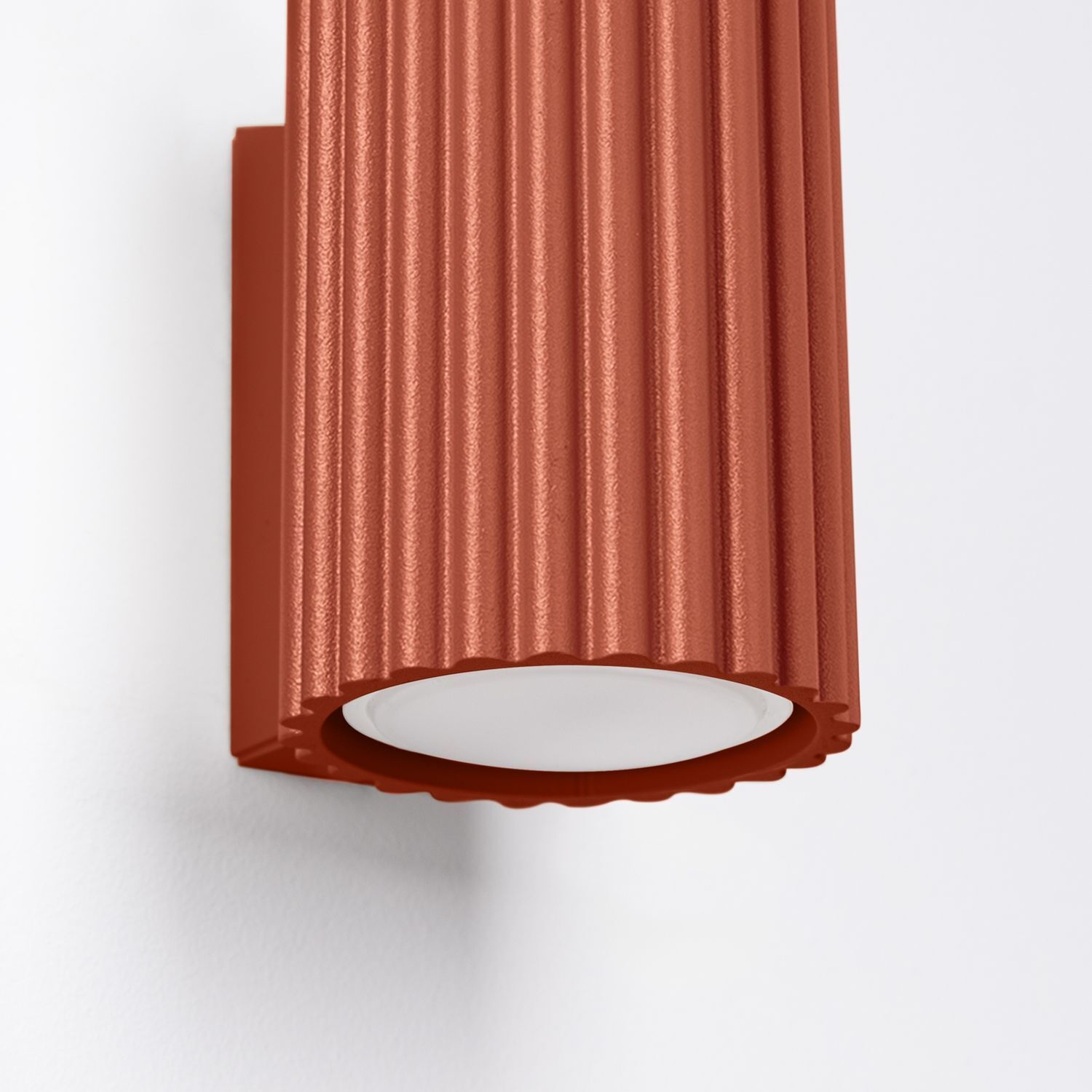 Wandleuchte Rot klein H: 10 cm Aluminium GU10 Indoor Lampe, Lampenschirm