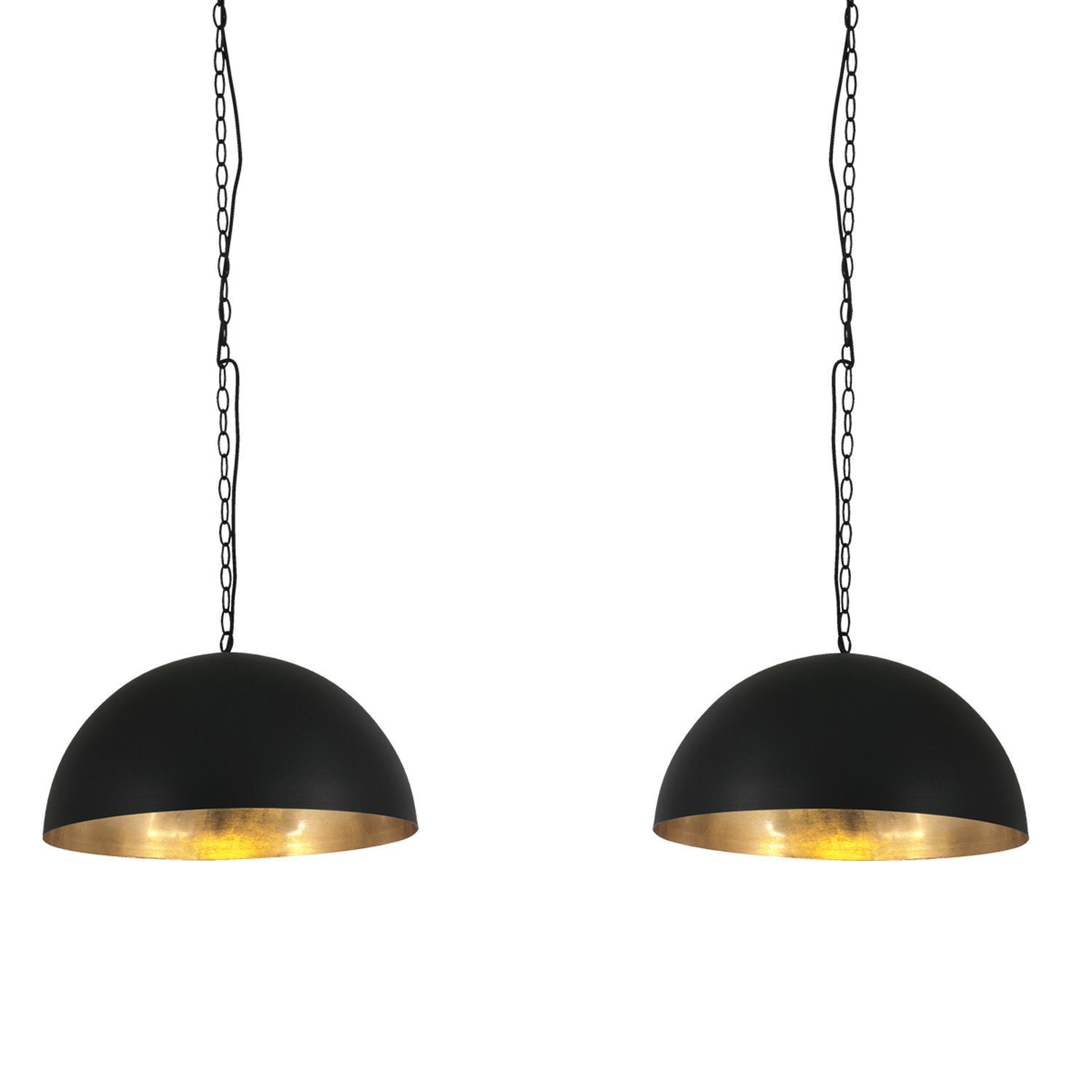 Lange Hängelampe Metall in Schwarz Gold 140 cm E27