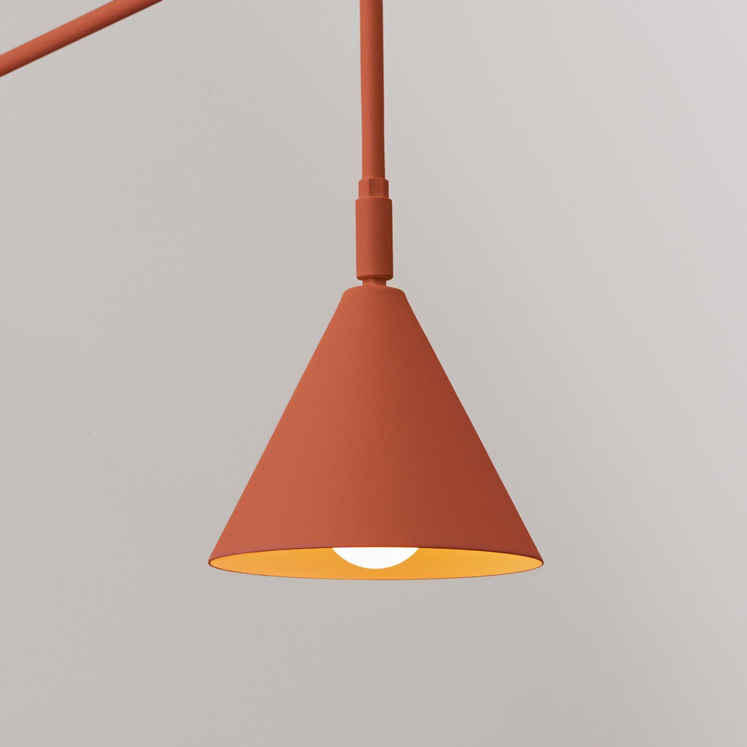 lampe, pendel, konus, orange, beleuchtung