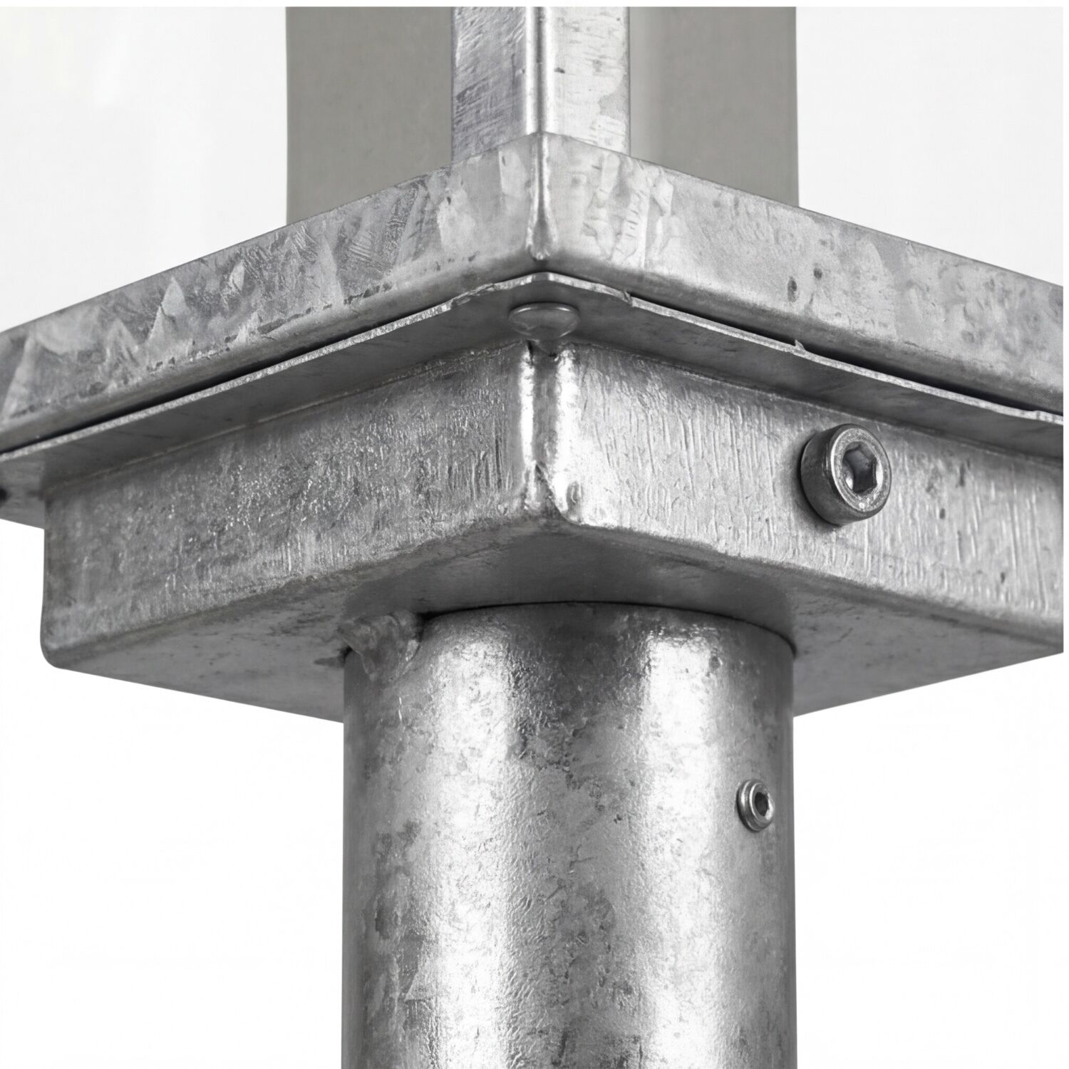 Sockelleuchte Vintage Aluminium in Zink IP44 E27 50 cm stahl, rohr, verbindung, schraube, platten
