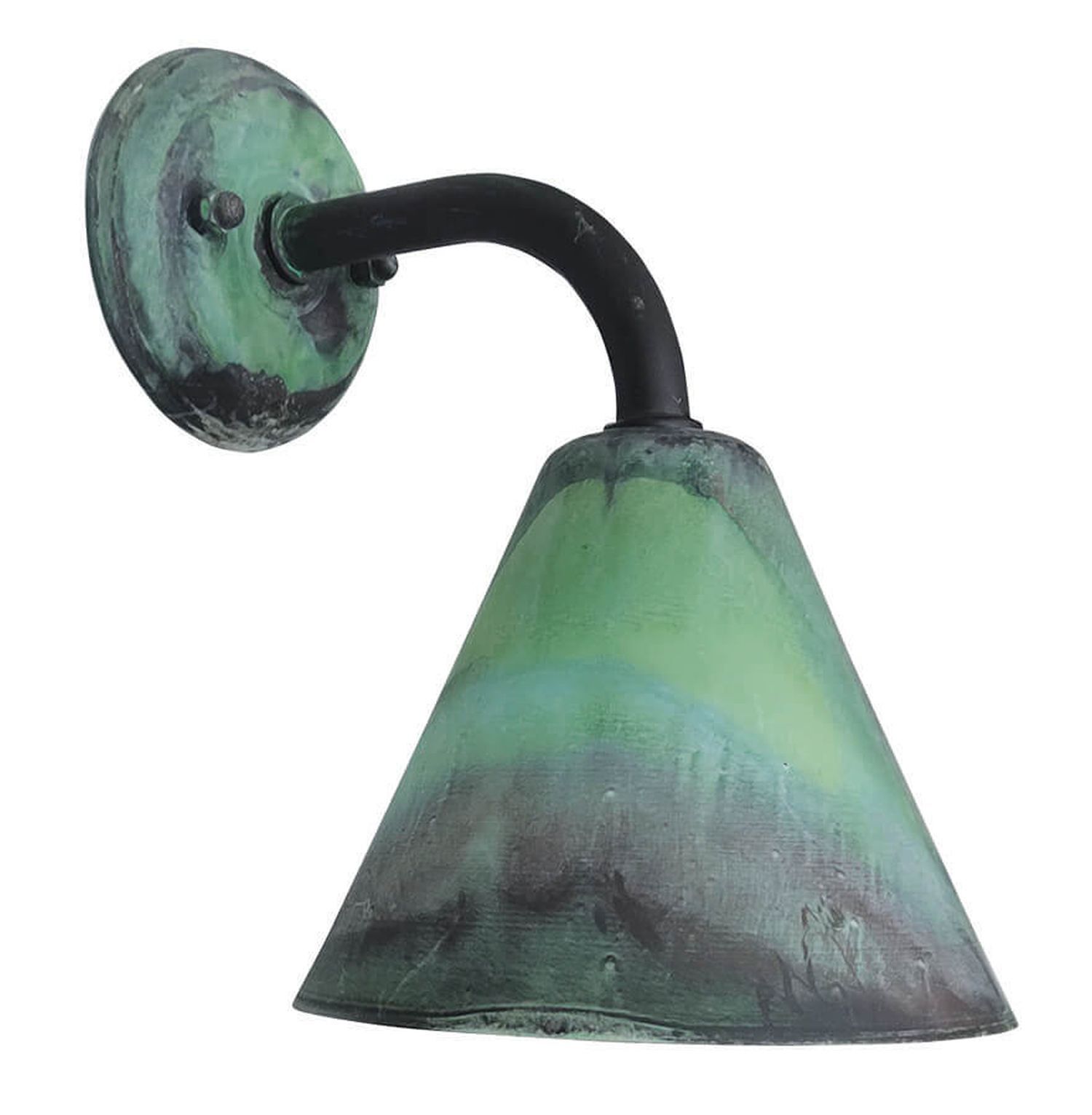 Wandleuchte innen Messing E27 H: 25 cm Grün Antik XANTHI