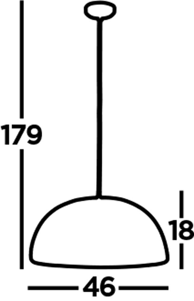 Hängeleuchte Metall E27 D: 45,5 cm in Schwarz Gold