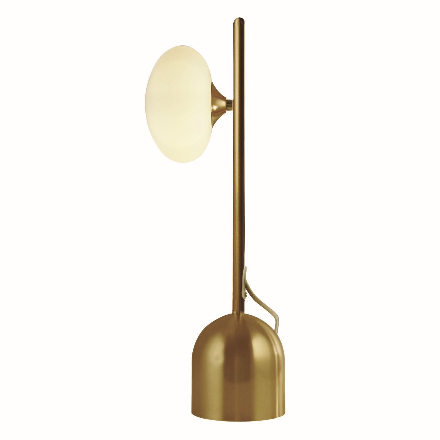 Tischleuchte in Gold Weiß G9 50 cm Glas Metall WATSON