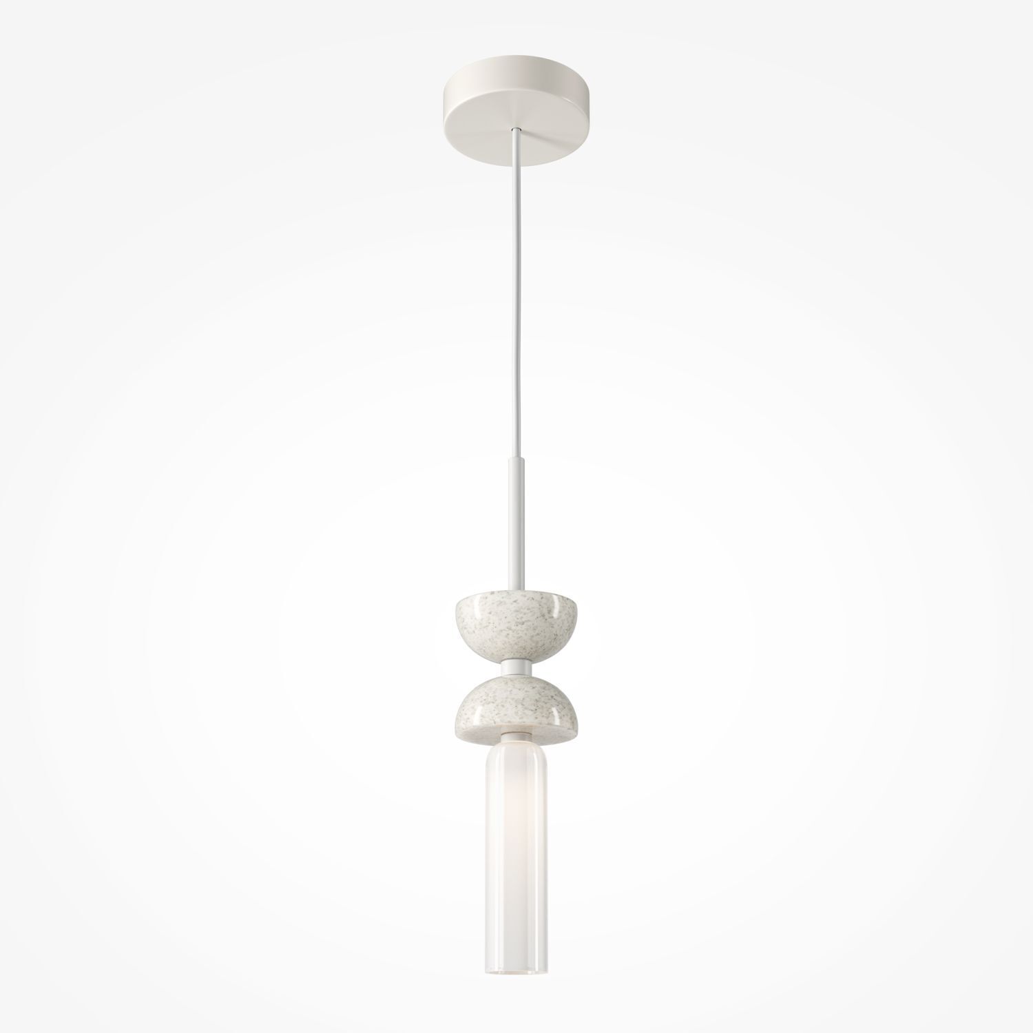 Hängelampe Metall Glas G9 D: 10 cm rund Modern MARIA