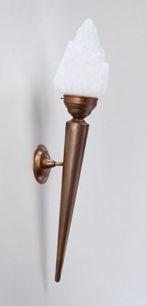 Dekorative Wandfackel Echt-Messing Glas E27 H:65 cm
