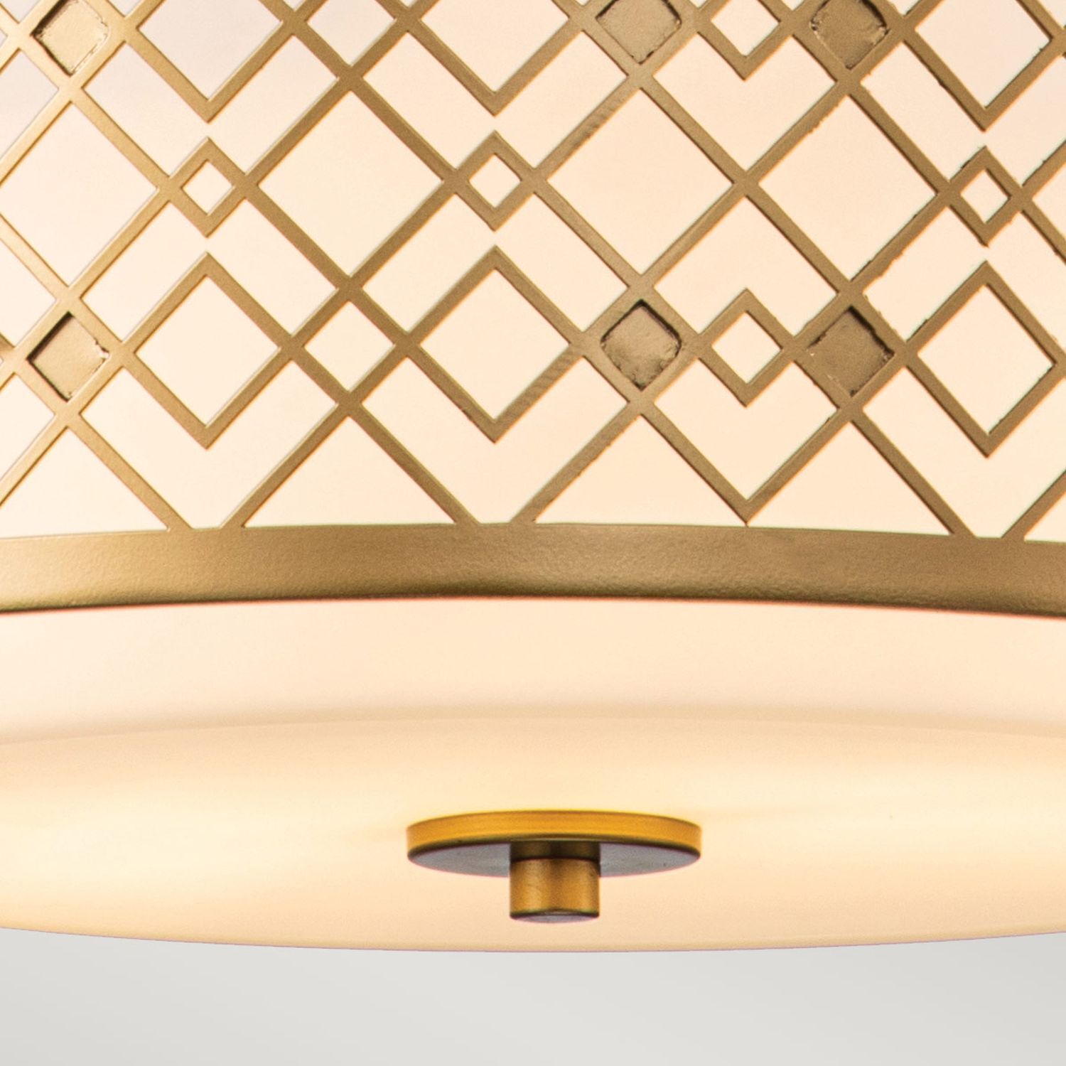 Hängeleuchte rund Ø 40,6 cm Höhe verstellbar in Gold Weiß