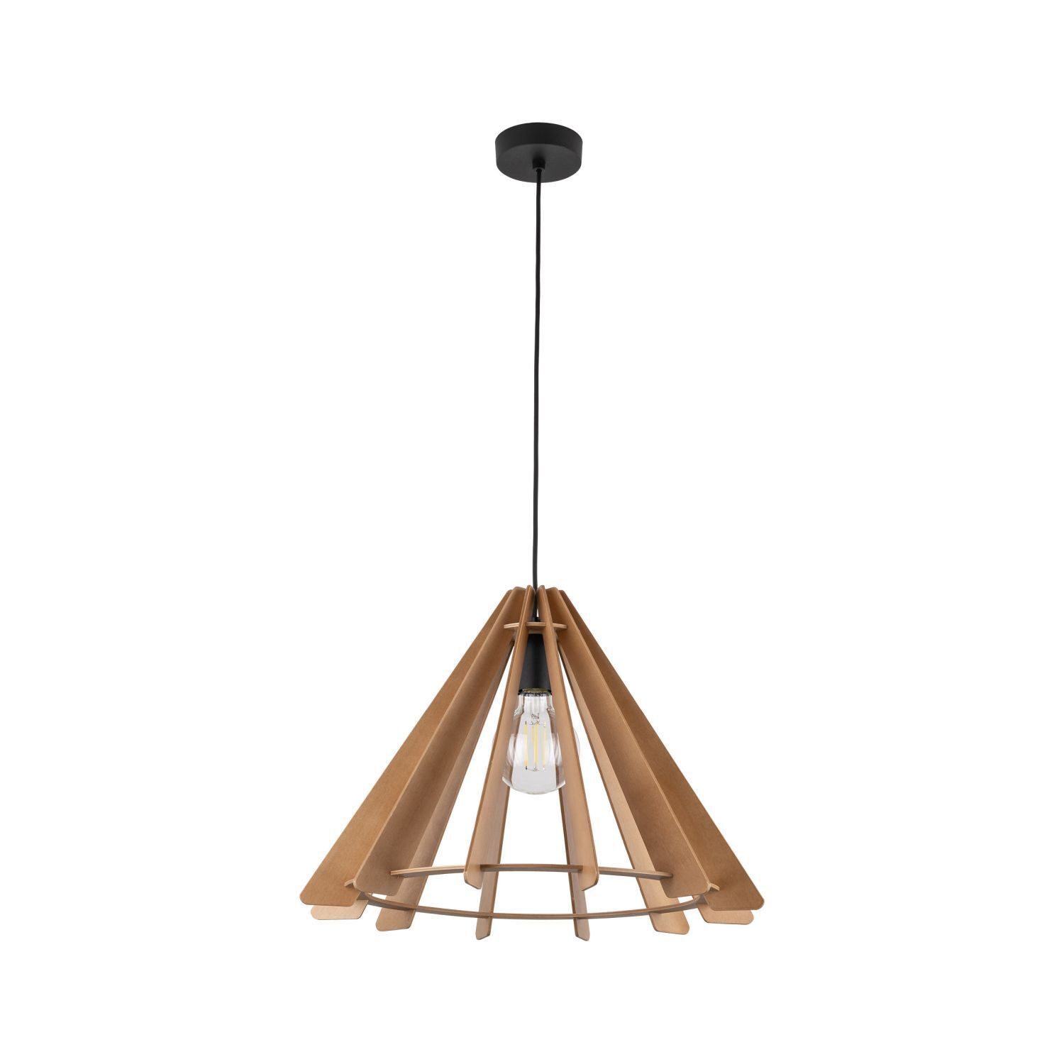Hängeleuchte Holz E27 Ø 50 cm H: max. 160 cm verstellbar