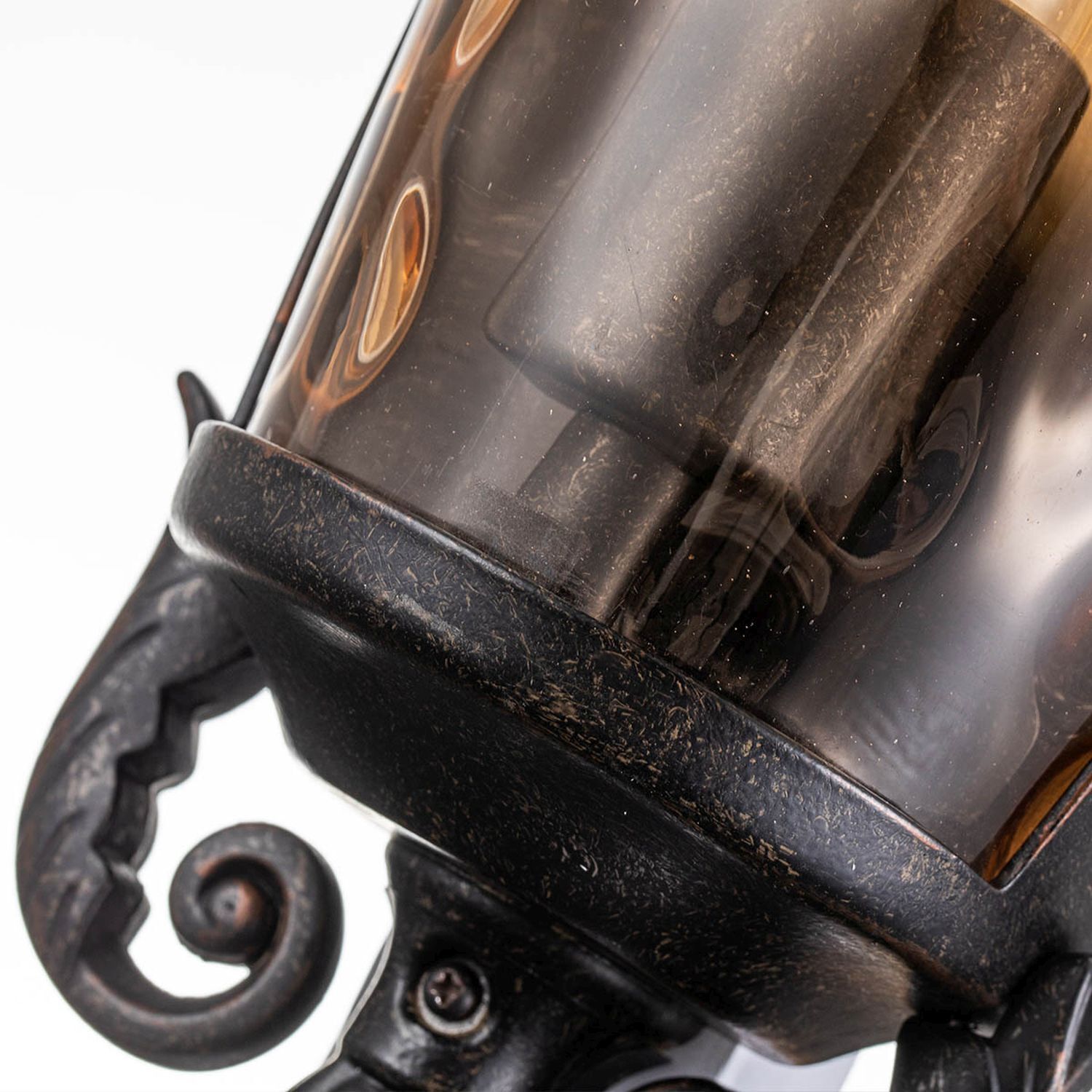 Wandleuchte außen Rauchglas Aluminium IP44 H: 43,2 cm Wandleuchte außen Rauchglas Aluminium IP44 H: 43,2 cm