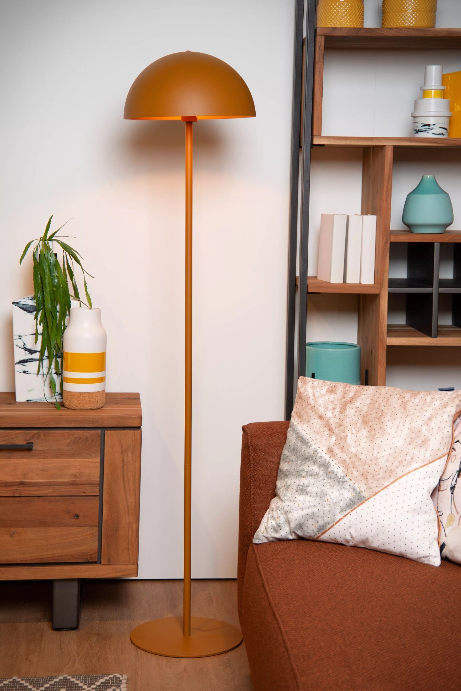 Gelbe Stehleuchte Metall Industrial E27 160 cm indirekt Lampe, Stehlampe