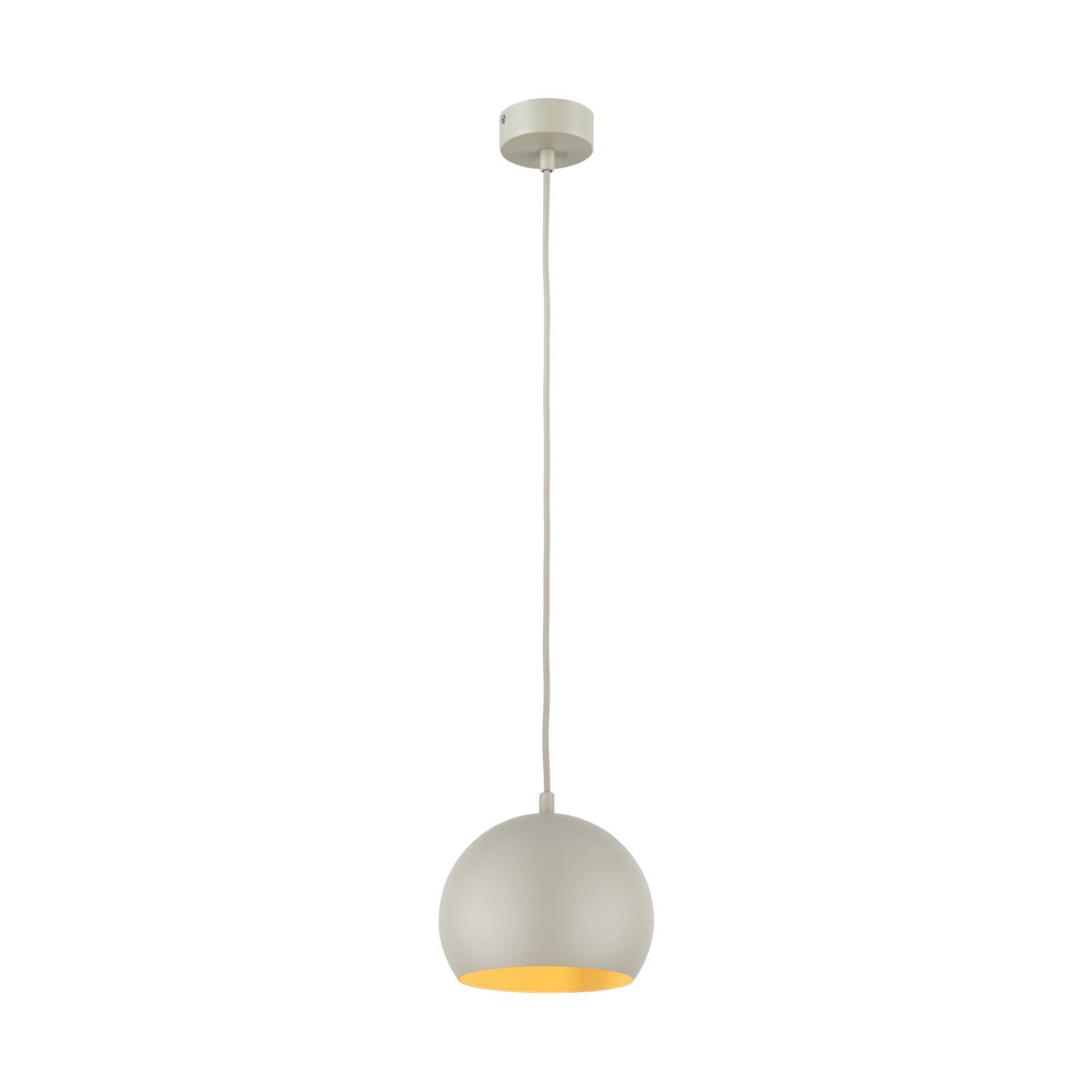 Runde Hängelampe Metall Ø 17 cm schmal E27 Beige Retro Design