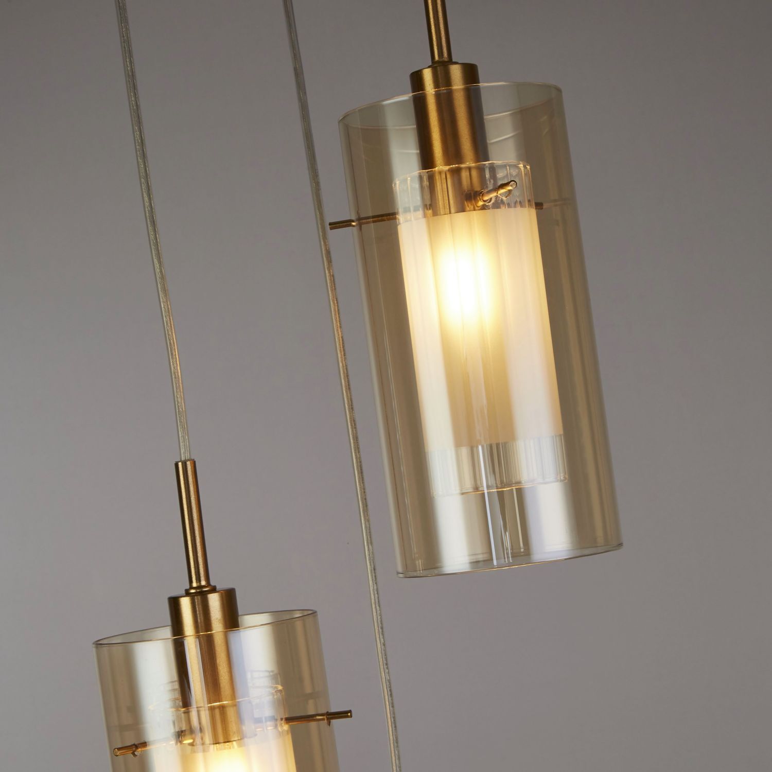 Pendelleuchte 3-flammig E14 D: 26 cm Glas Metall Modern