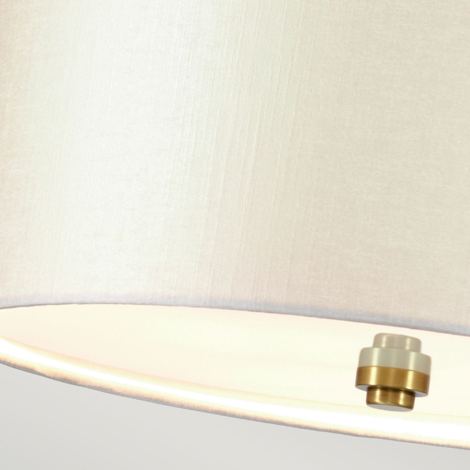 Deckenleuchte Stoff rund in Creme Messing antik