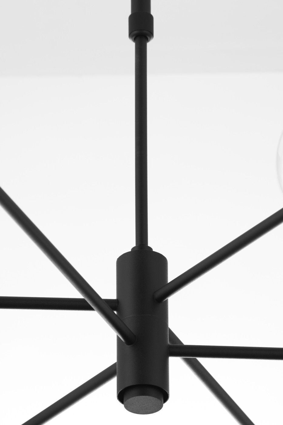 Deckenlampe Schwarz Metall Glas L:94 cm G9 GU10 6-flmg