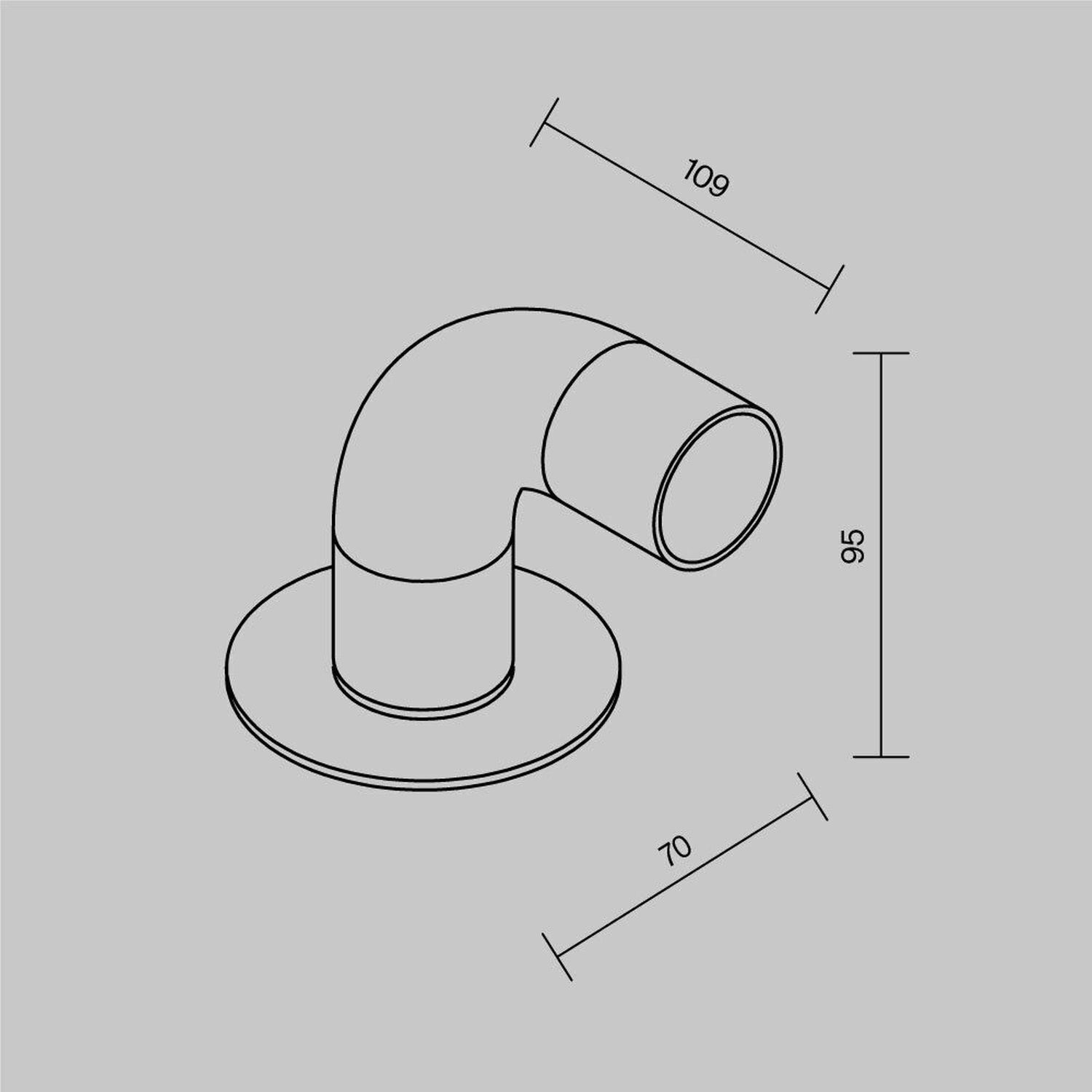LED Wegeleuchte Edelstahl Graphit IP65 9,5 cm 3000 K Wandhalter, Rohrverbindung, Rohranschluss, Metallrohr-Biegung, Anschlussstück