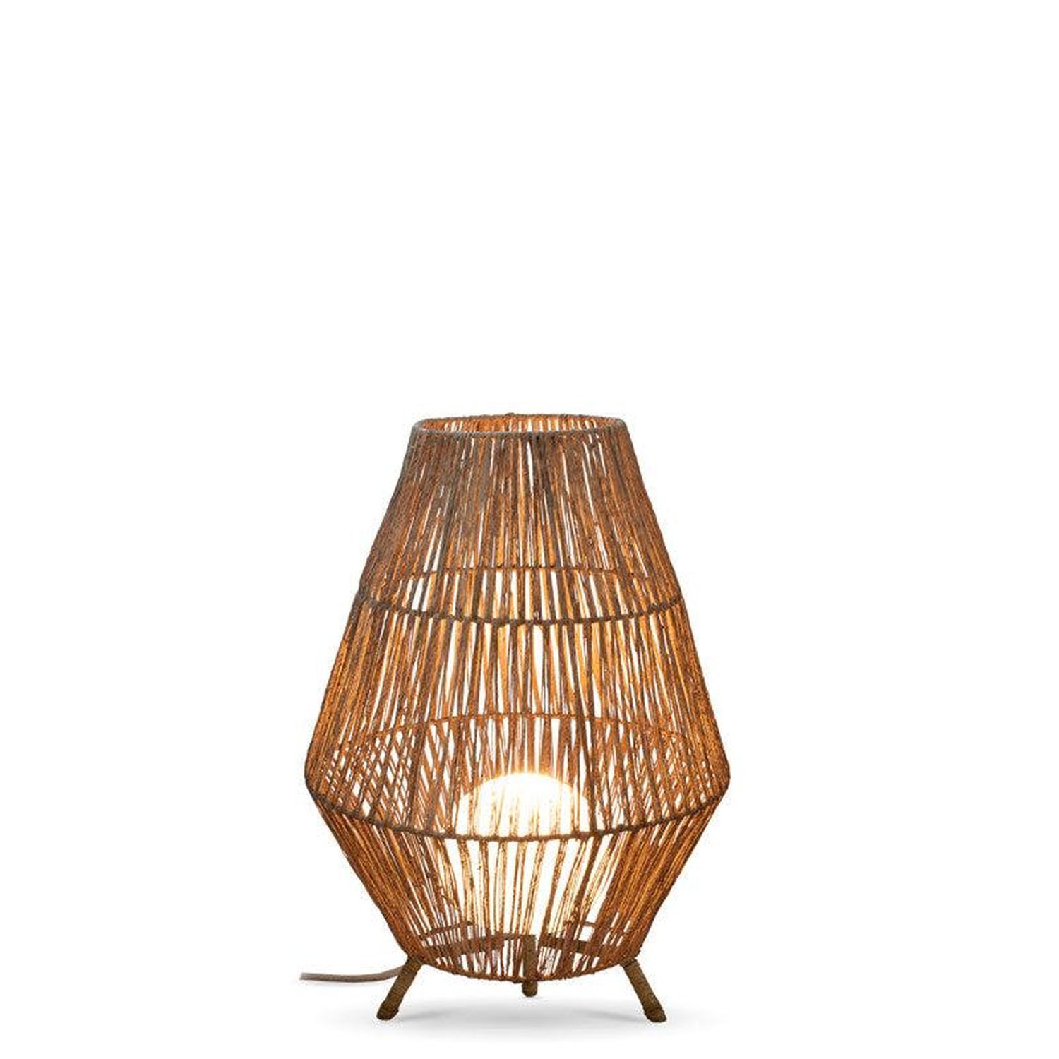 LED Tischleuchte außen IP54 72 cm Rattan Dimmer Fernbedienung