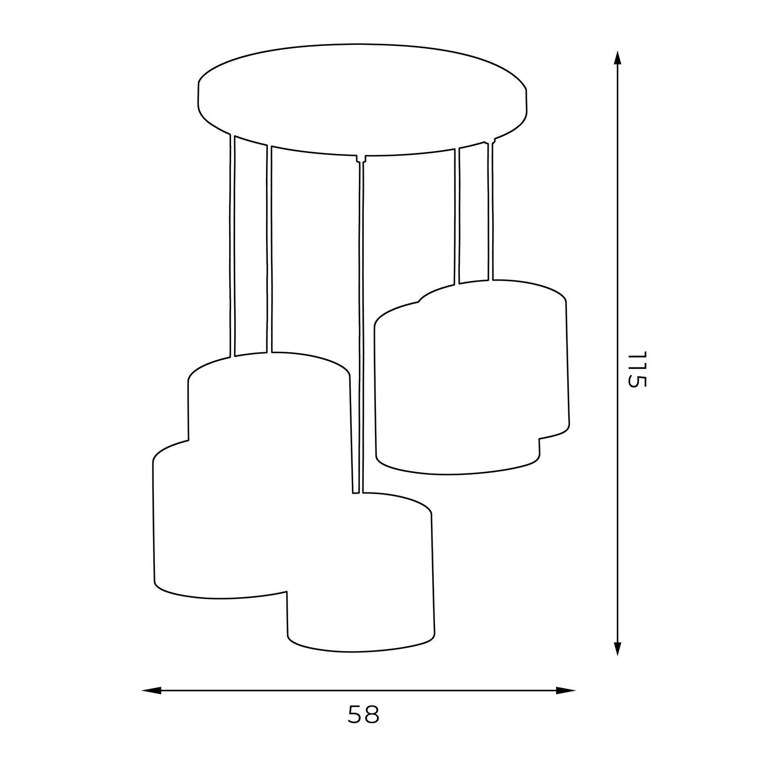 Hängelampe Weiß Stoff Metall B:58 cm 5-flmg blendarm