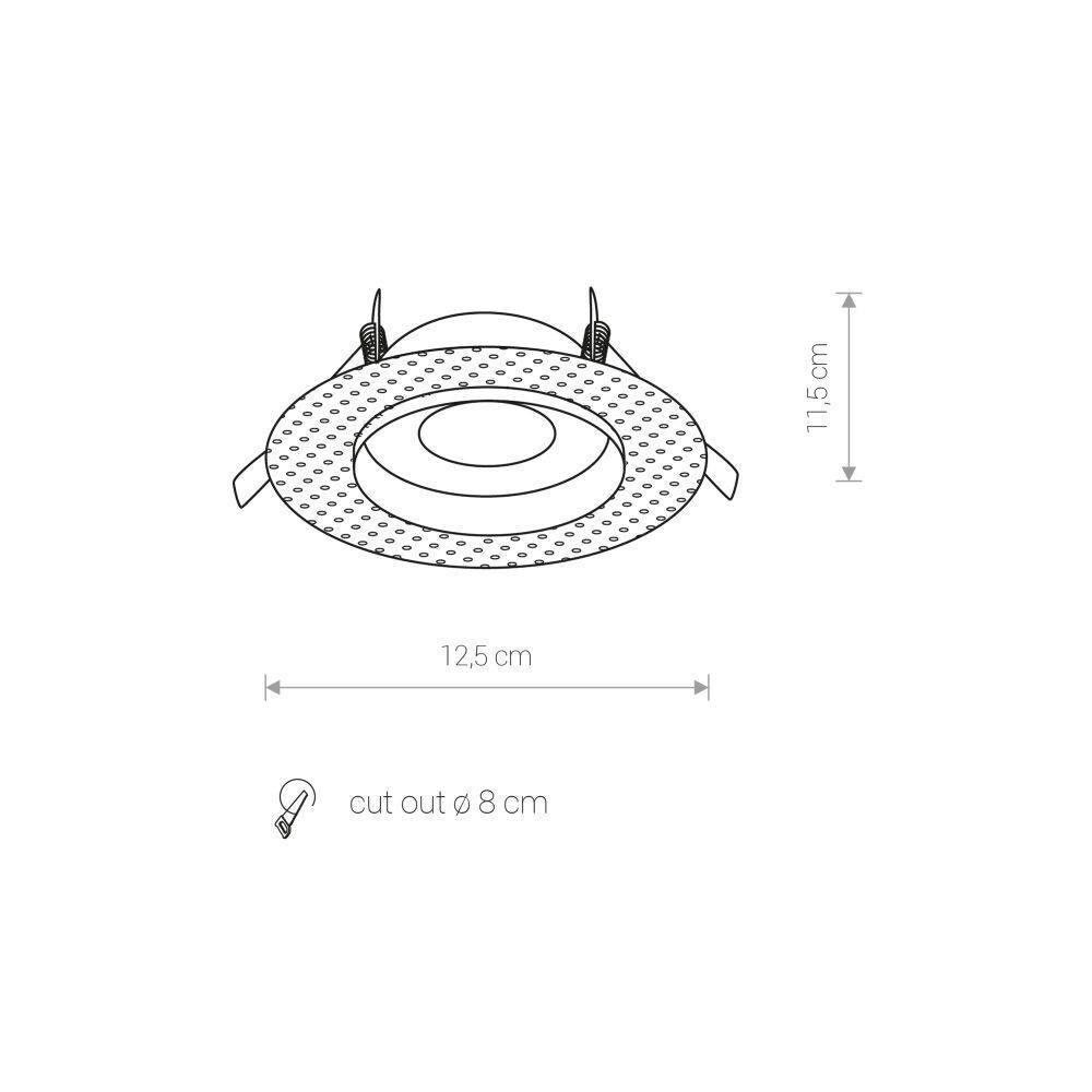 Runder Einbaustrahler Metall Glas Ø12,5cm flach