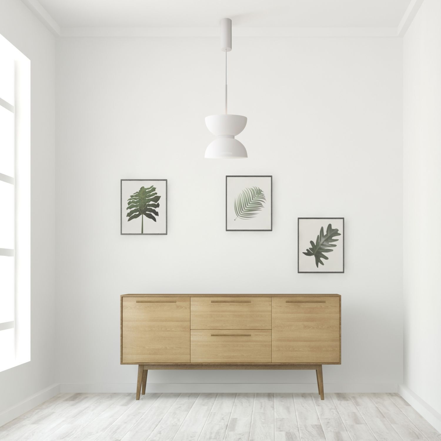 LED Hängelampe Metall Glas D: 22 cm H: max. 350 cm Weiß