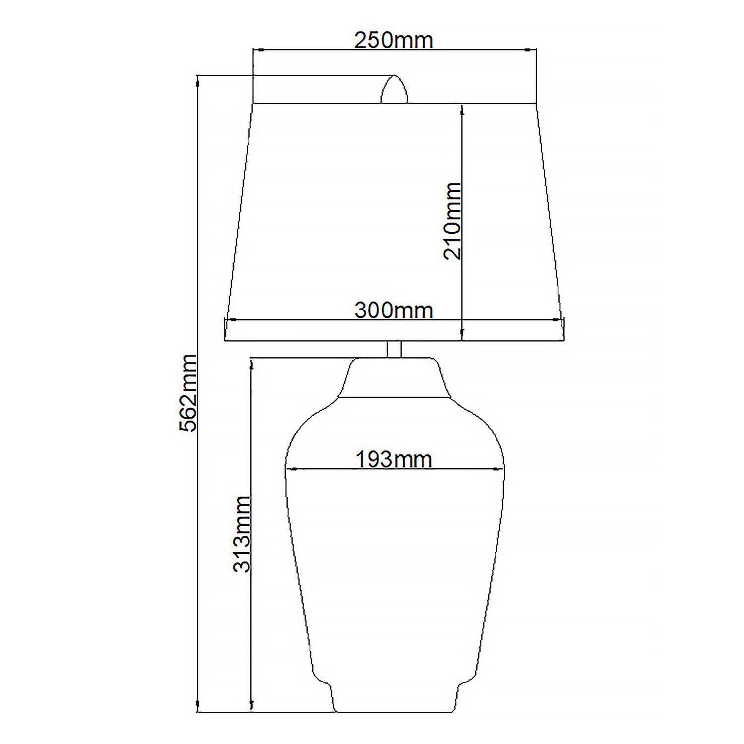 Tischlampe Keramik Stoff E27 56,2 cm hoch OLWEN