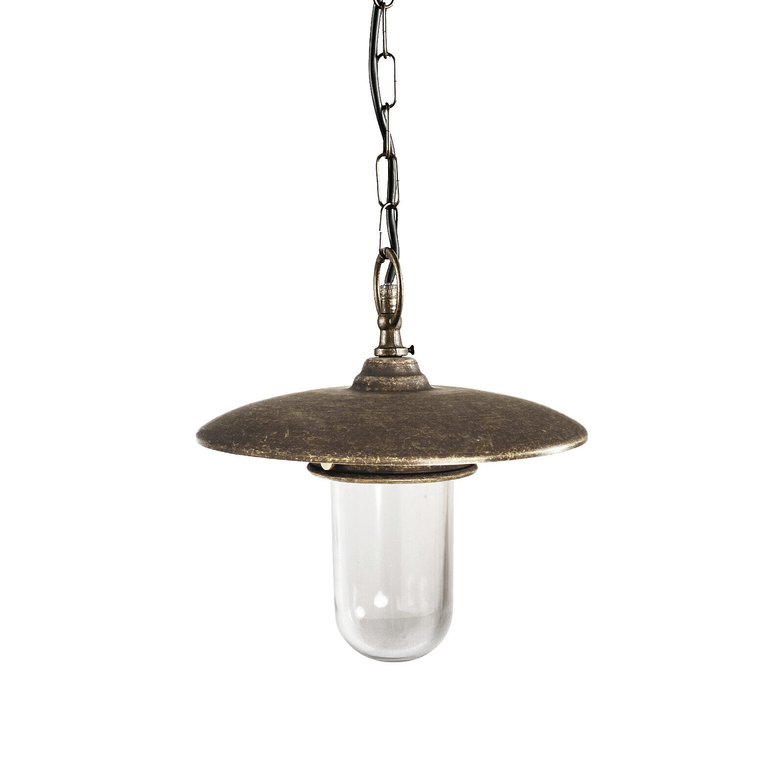 Pendelleuchte außen IP44 Messing Glas E27 Ø 25 cm