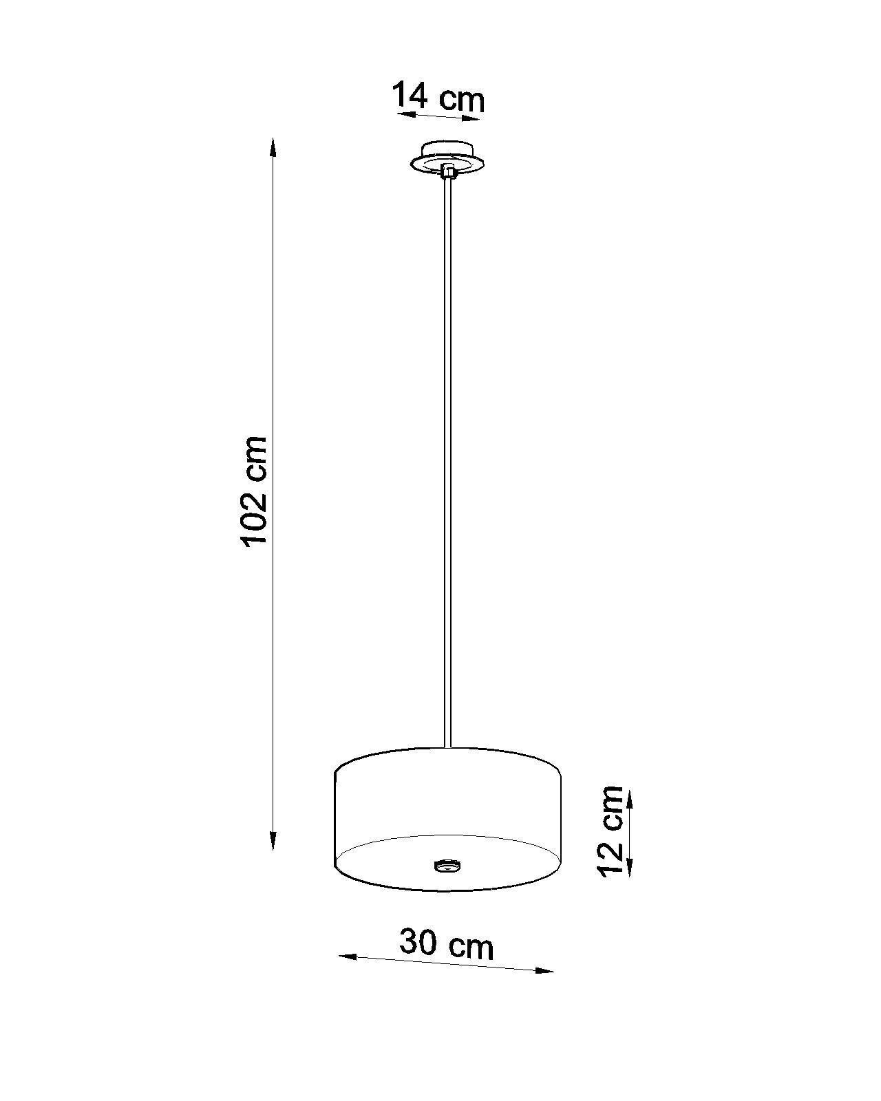 Pendelleuchte Weiß Stoff Glas Ø 30 cm rund 3x E27