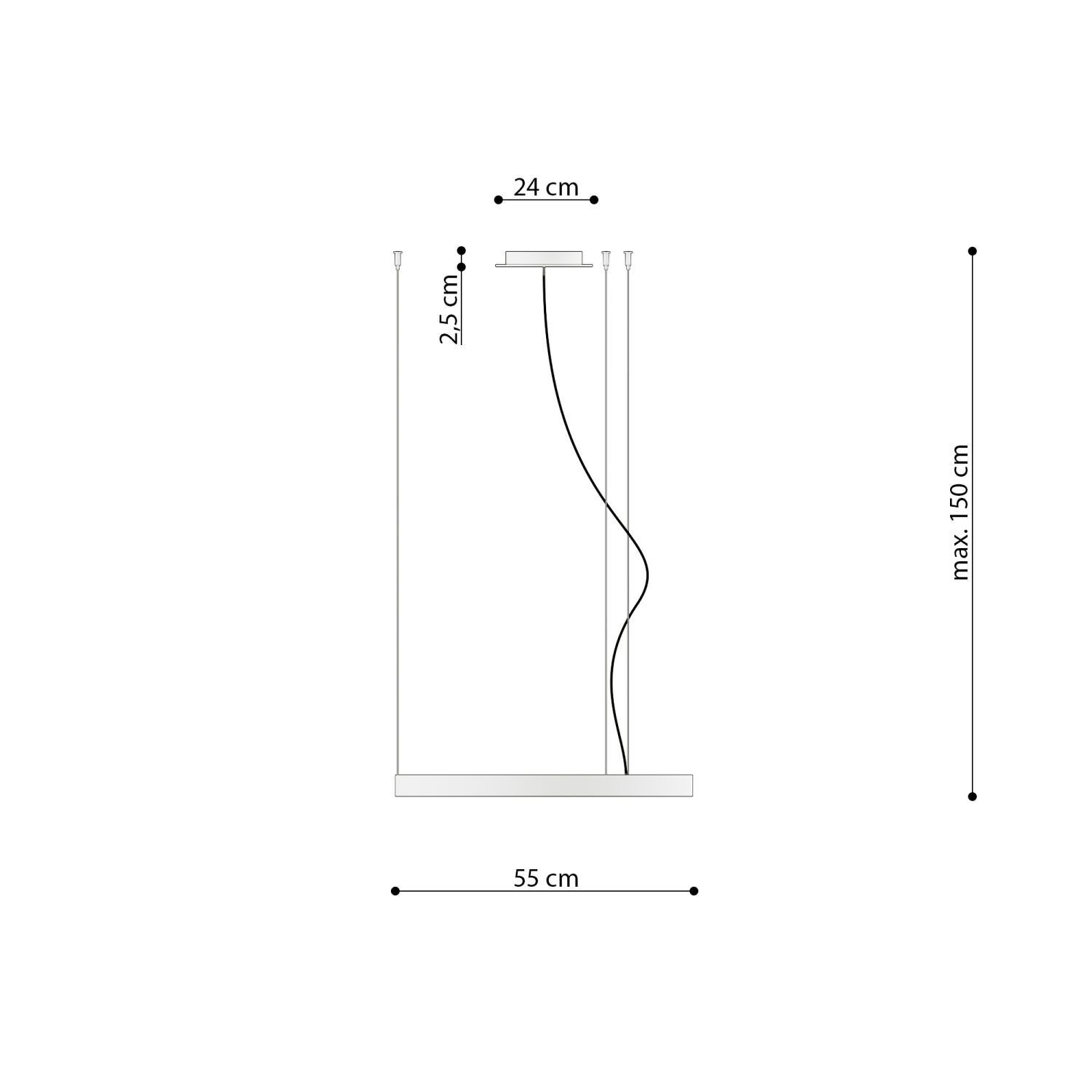 Ring Kronleuchter Metall Ø 55 cm Schwarz 4000 K LED