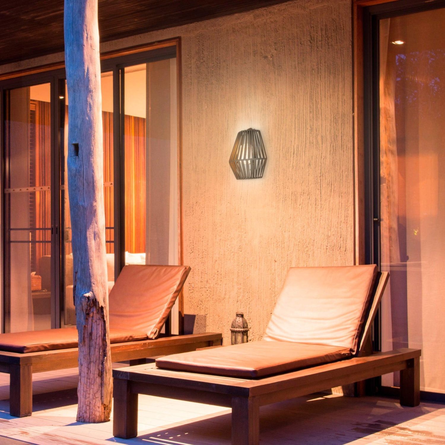 LED Wandleuchte Outdoor Akku Leuchtmittel IP54 tragbar Taupe