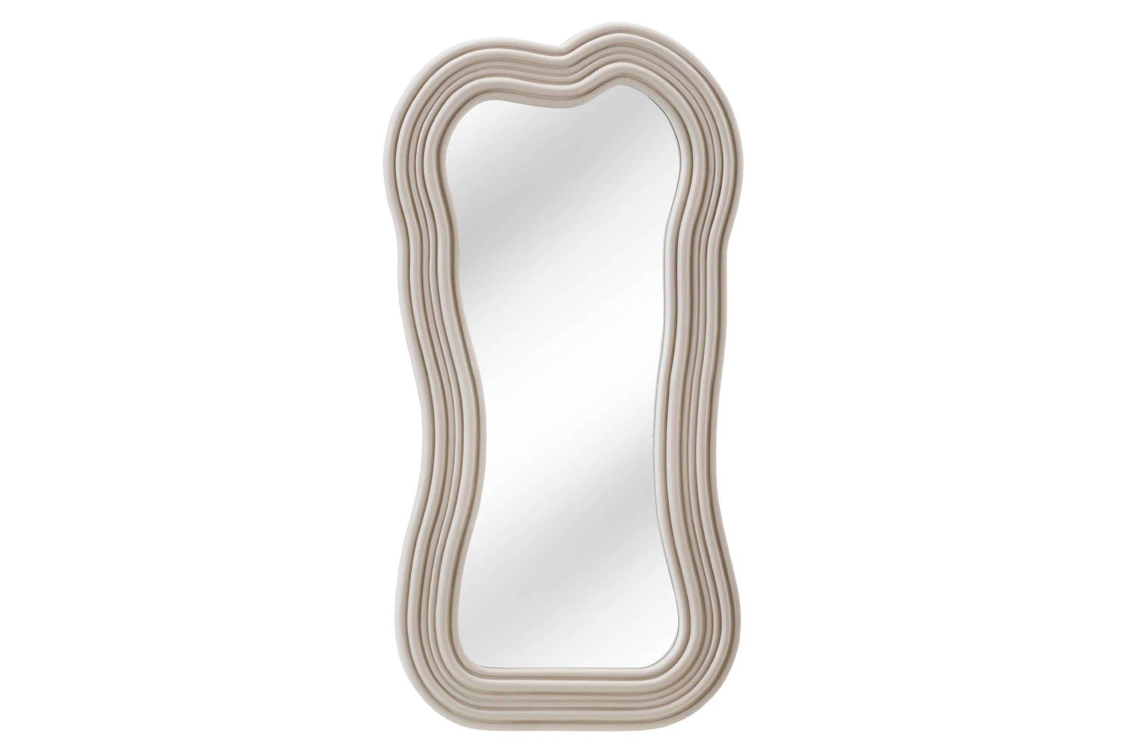 Wandspiegel Modern Greige H: 100 cm asymmetrisches Design