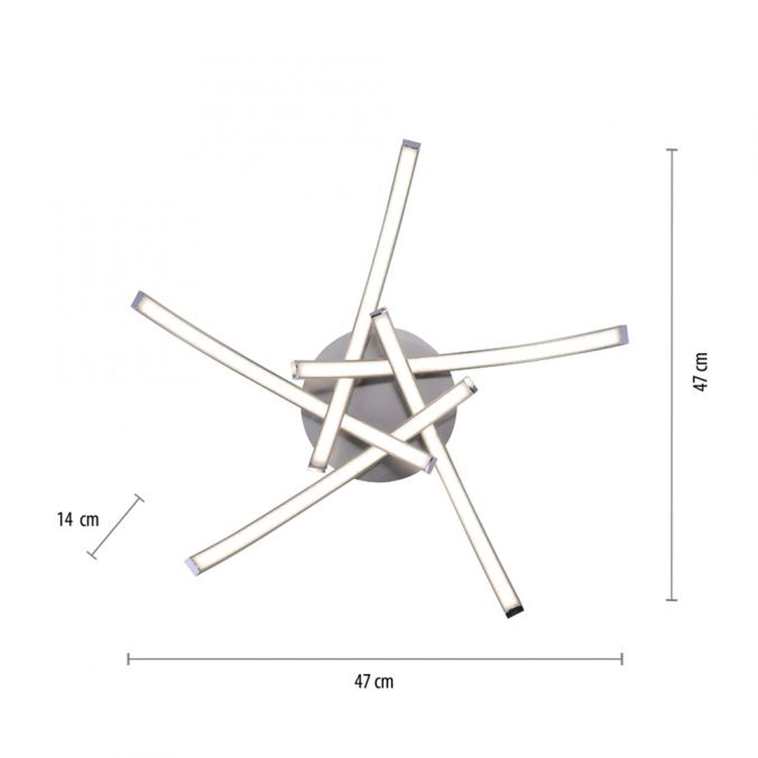 LED Deckenleuchte Metall in Stahl 3000 K 445 lm L:47 cm LED Deckenleuchte Metall in Stahl 3000 K 445 lm L:47 cm
