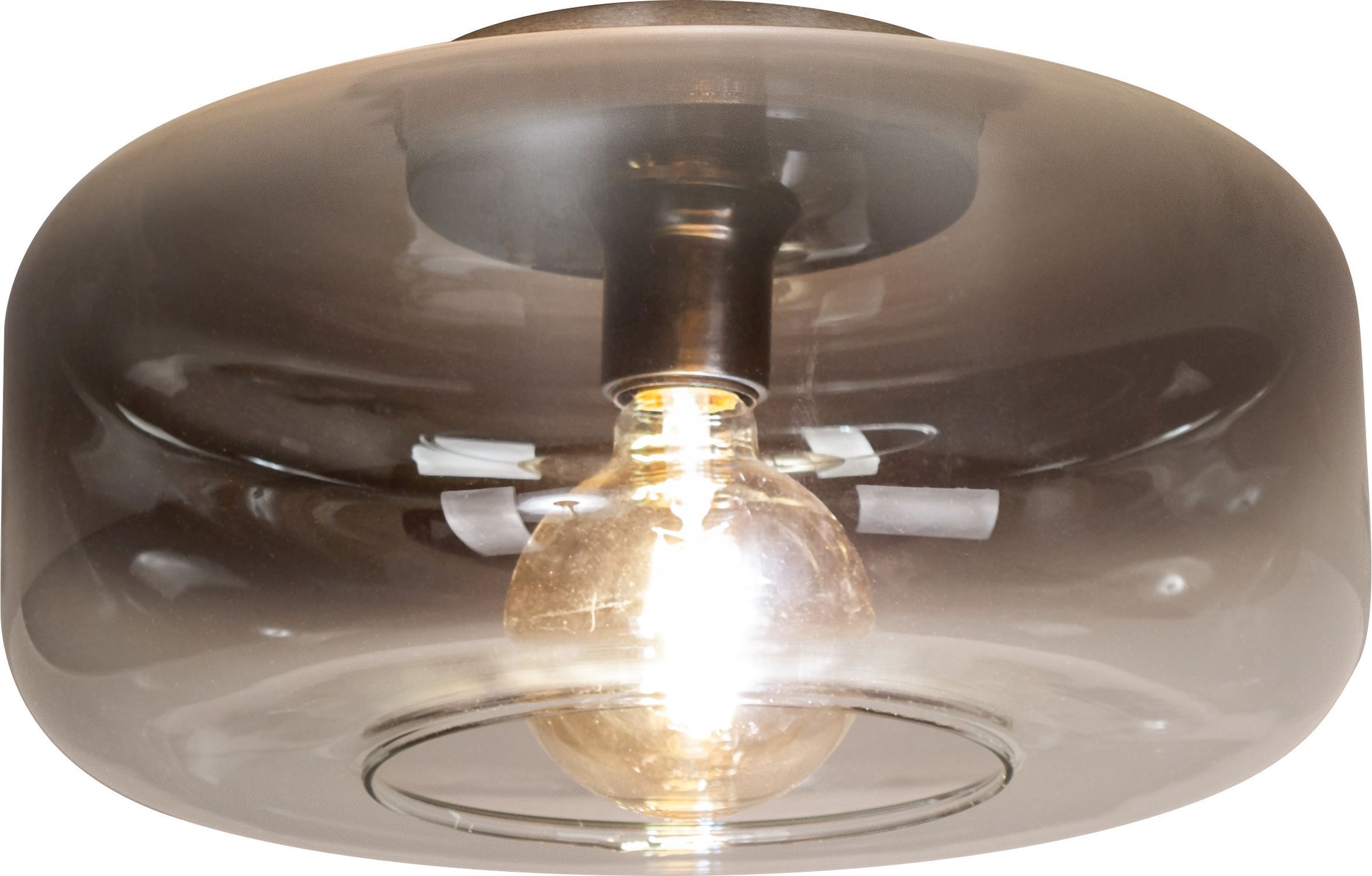 Kleine Deckenlampe Rauchglas rund Ø 35 cm E27 blendarm