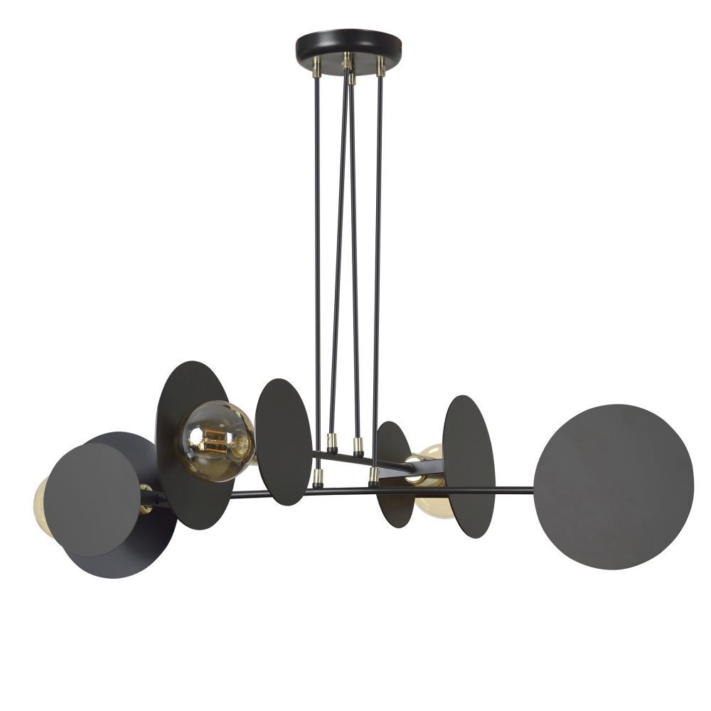 Hängelampe Schwarz verstellbar Metall 4x E27 Modern