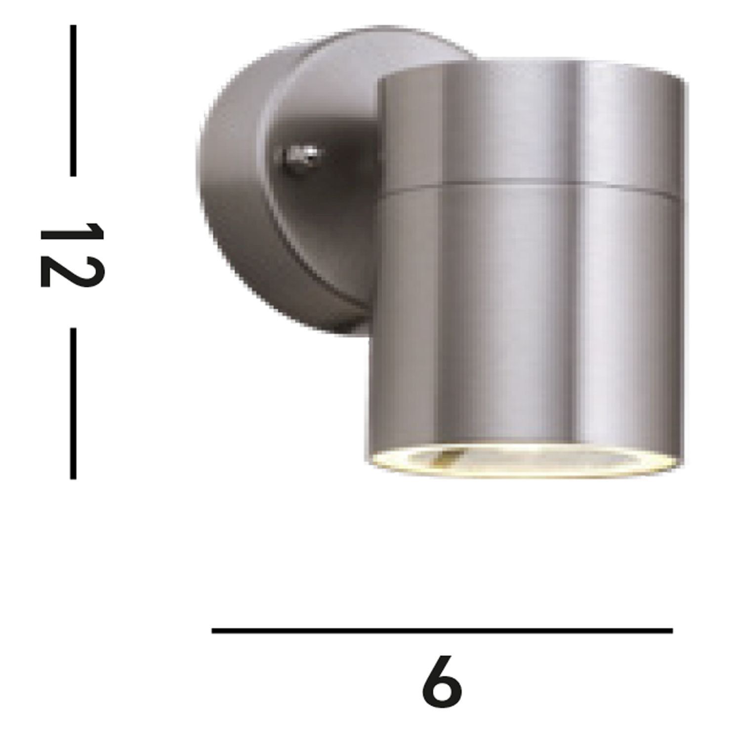Wandleuchte Außen Downlight Stahl IP44 GU10 H:12 cm