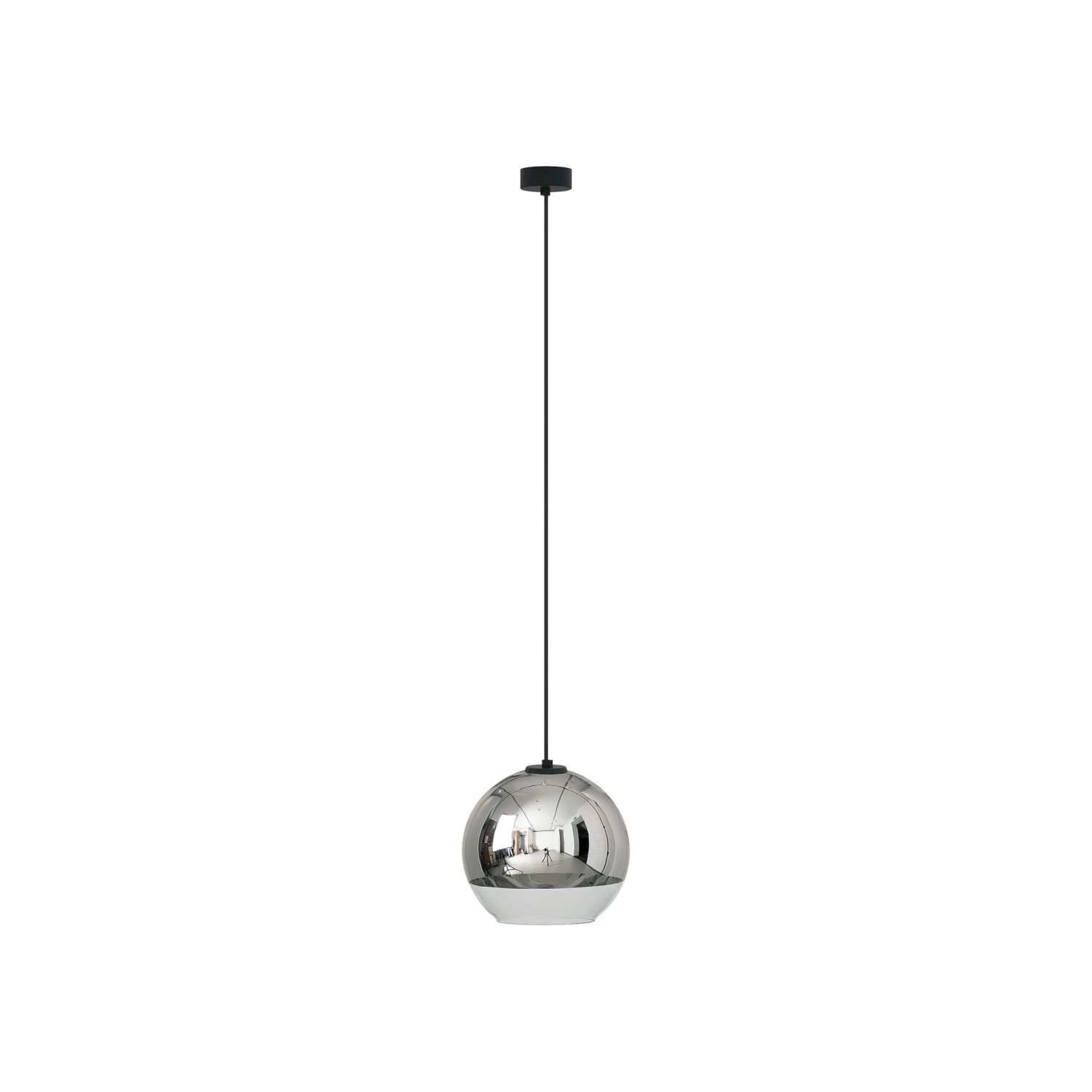 Hängeleuchte Kugelschirm Chrom Ø 25 cm Metall Glas E27
