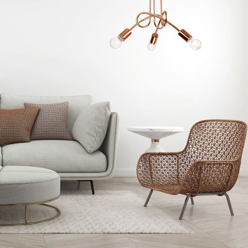 Moderne Deckenleuchte in Kupfer Wohnzimmer Lampe