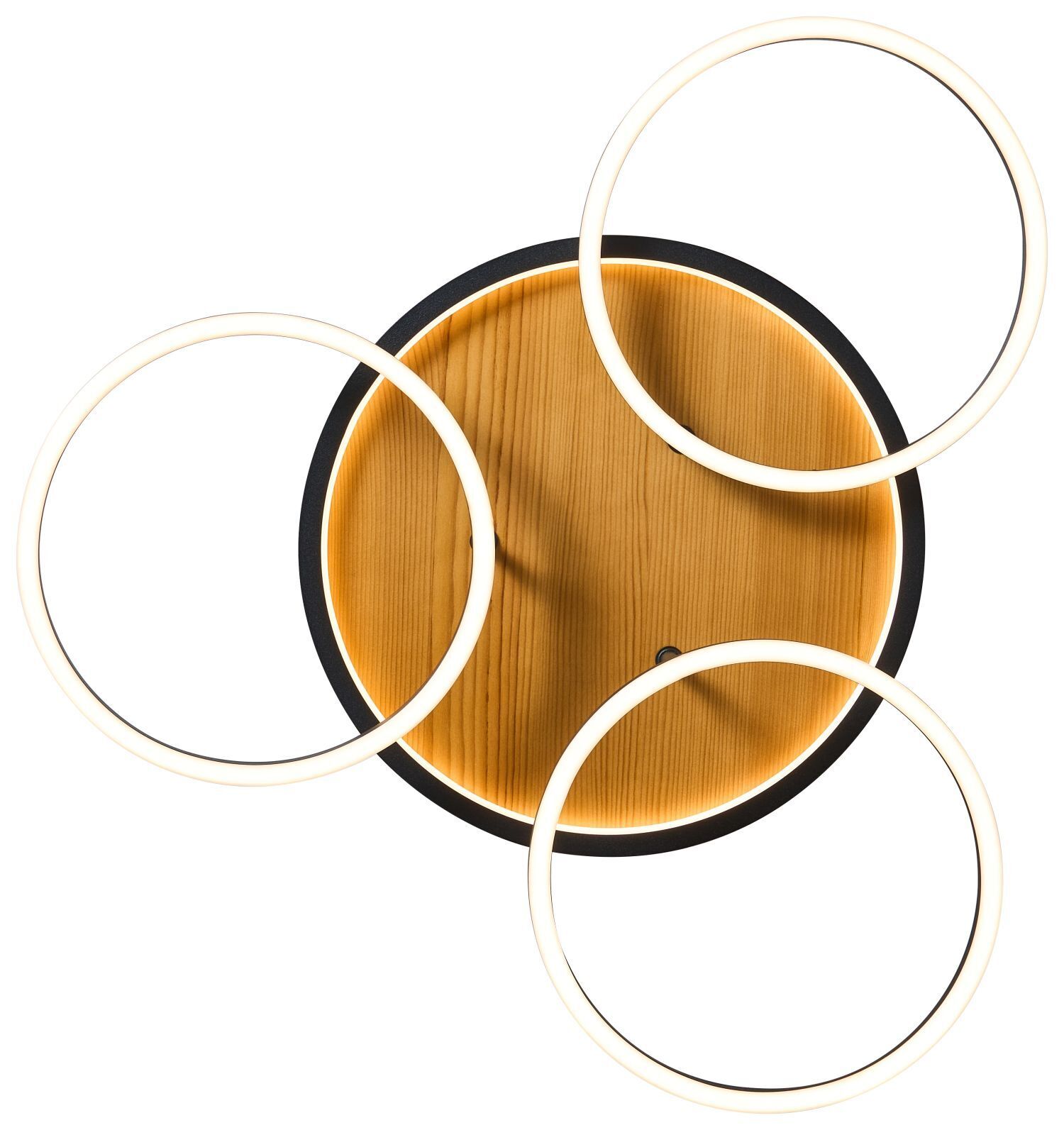 LED Deckenlampe Natur Schwarz Weiß L:60,8 cm 3000 W Reifen, Zubehör, Holz, Schmuck