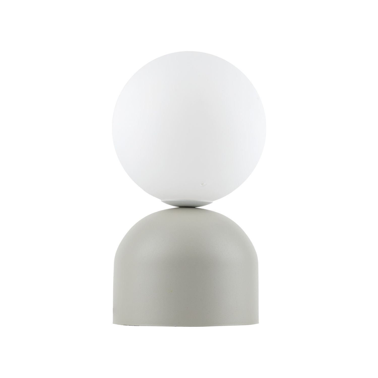 Tischlampe klein H: 21 cm Ø 12 cm Beige Weiß Metall Glas G9