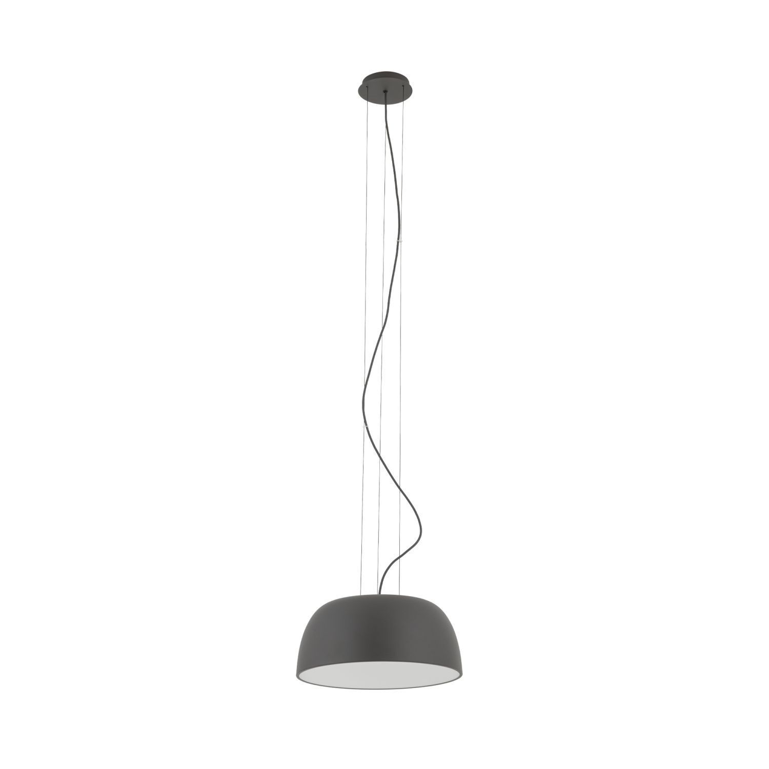 Runde Hängelampe Metall Umbra Grau Weiß E27 Ø38 cm
