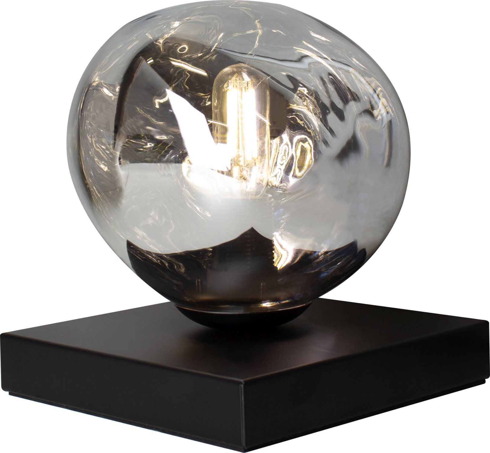 Glaskugel, Tischlampe, Glaslampe, Standfuß, Dekoration