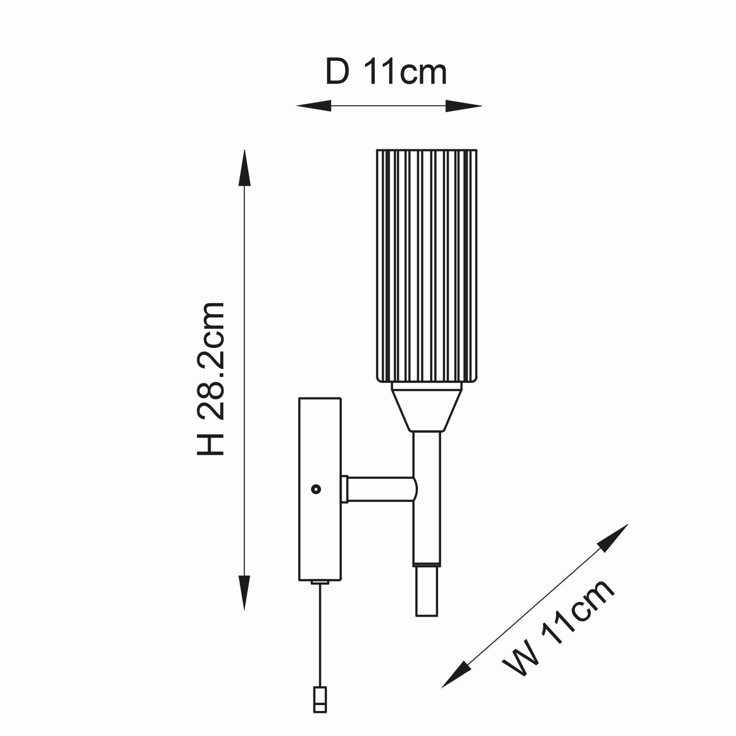 Wandleuchte mit Schalter IP44 Chrom Weiß Glas Metall Bad G9