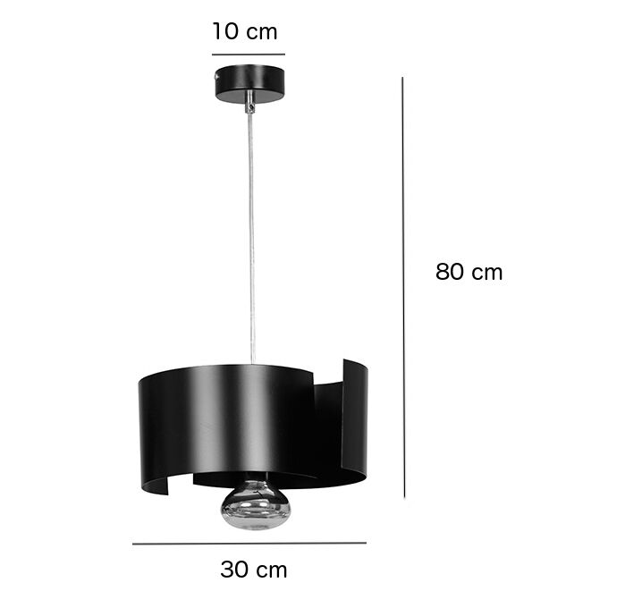 Pendellampe Schwarz Metall Design Modern E27