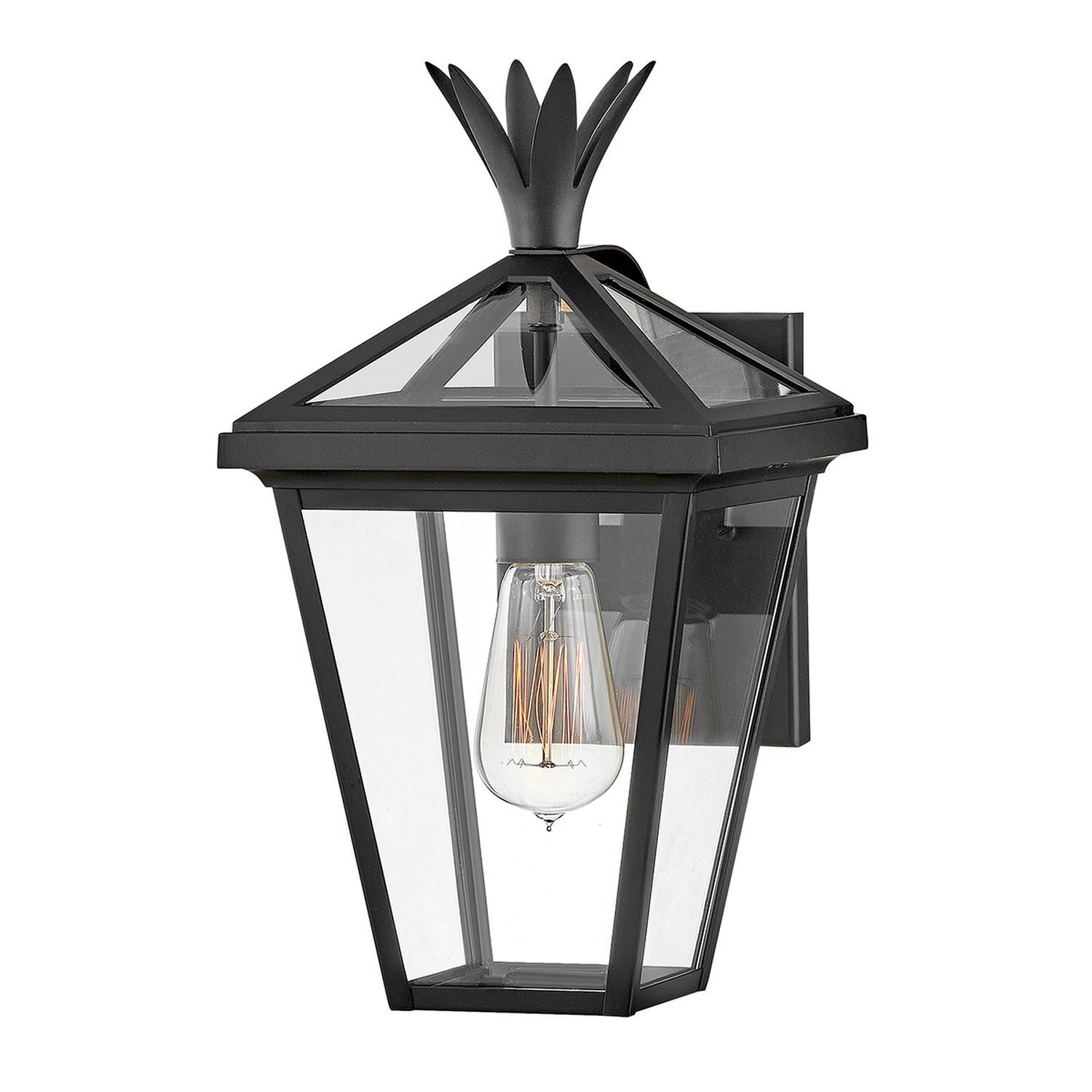 Außenwandlampe Schwarz Glas Aluminium IP44 E27 Vintage
