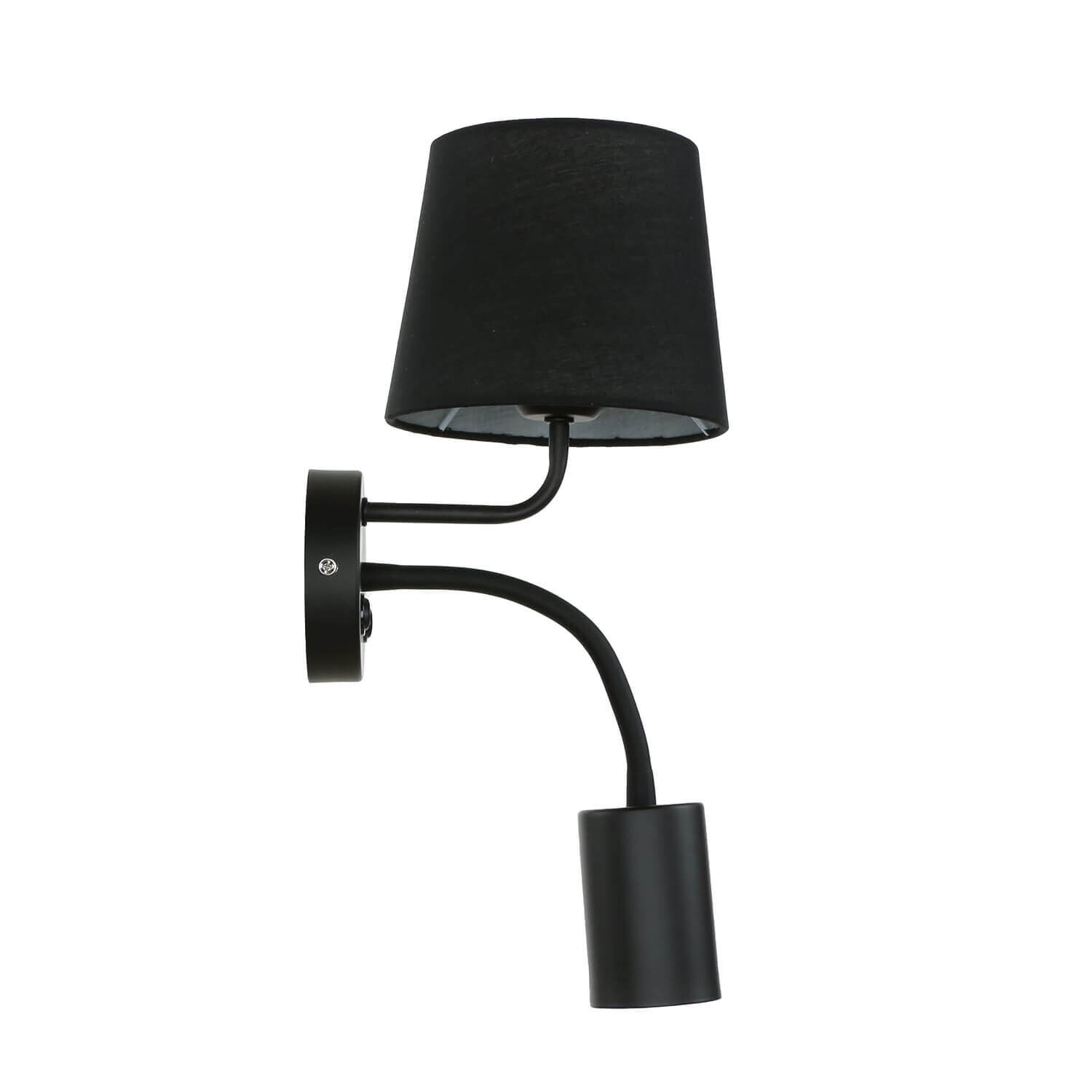 Praktische Wandleuchte Schwarz mit Leselampe GU10 Lampe, Lampenschirm