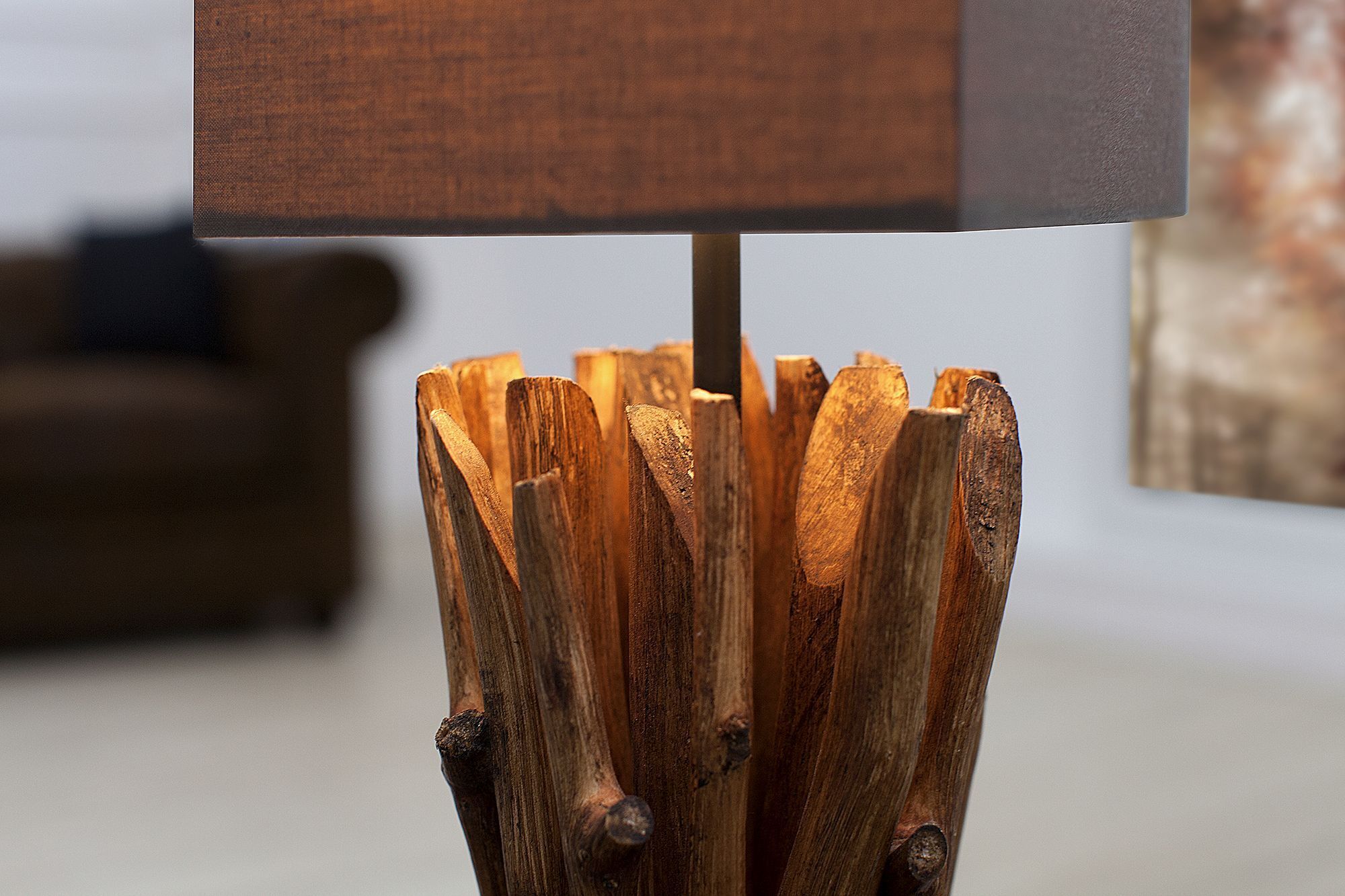 Lampe, Holz, Hartholz, Gebeiztes Holz, Tischlampe