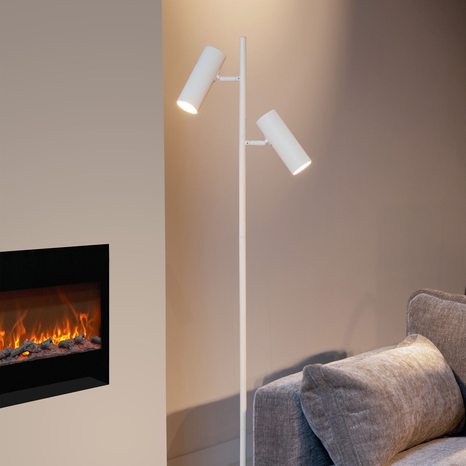 Stehlampe, Standlampe, weiß, Küchenlampe, Wohnzimmer