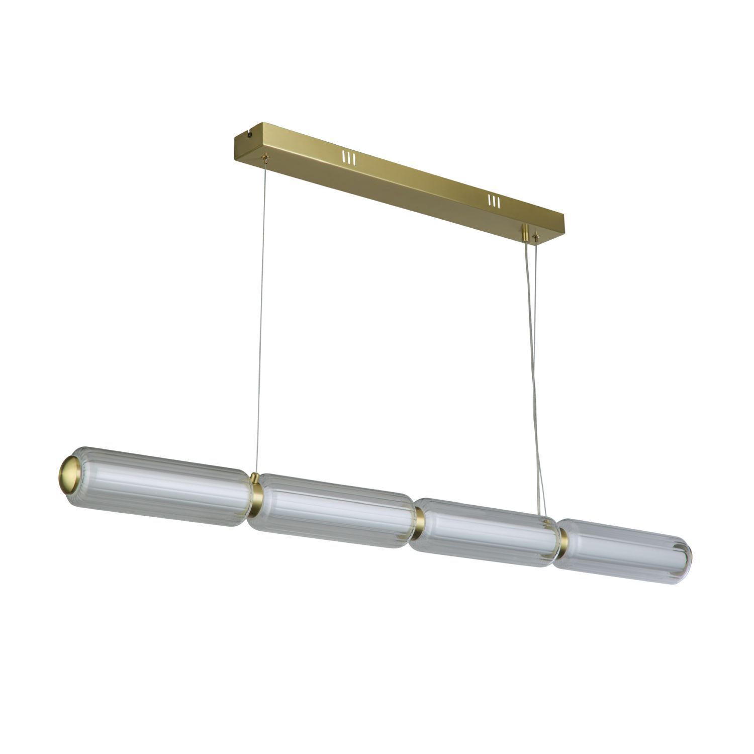 Lange LED Pendelleuchte Glas Metall 109 cm warmweiß