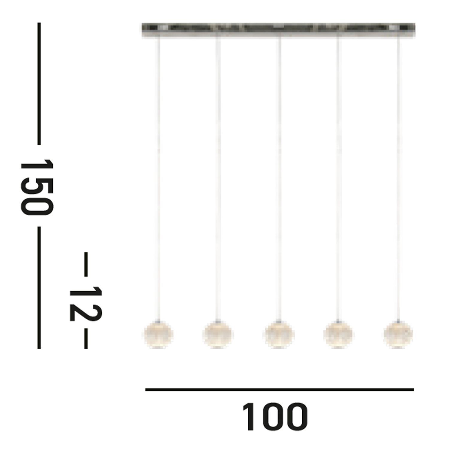 Stilvolle Pendelleuchte in Chrom Metall G9 100 cm lang